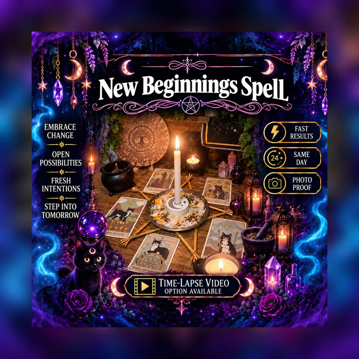New Beginnings and Rebirth Spell - Personalised Same Day Ritual for New Opportunities, Success, Clarity, Emotional Blocks, & Cleansing