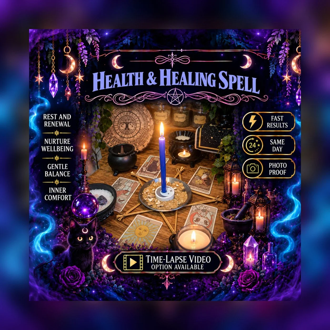 Health and Healing Spell - Personalised Same Day Ritual for Cleansing, Peace, Energy, Protection, & Balance