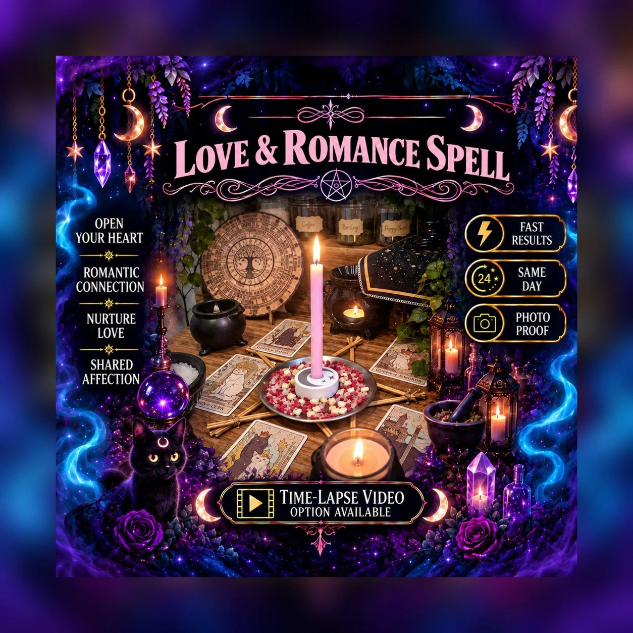 Love and Romance Spell - Personalised Same Day Ritual for Beauty, Empowerment, Attraction, Confidence, & Radiance
