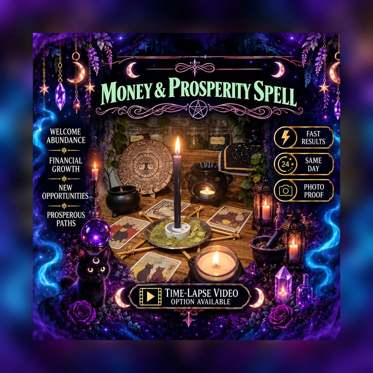 Money and Prosperity Spell - Personalised Same Day Ritual for Financial Abundance, Success, Wealth, Opportunity, & Fortune