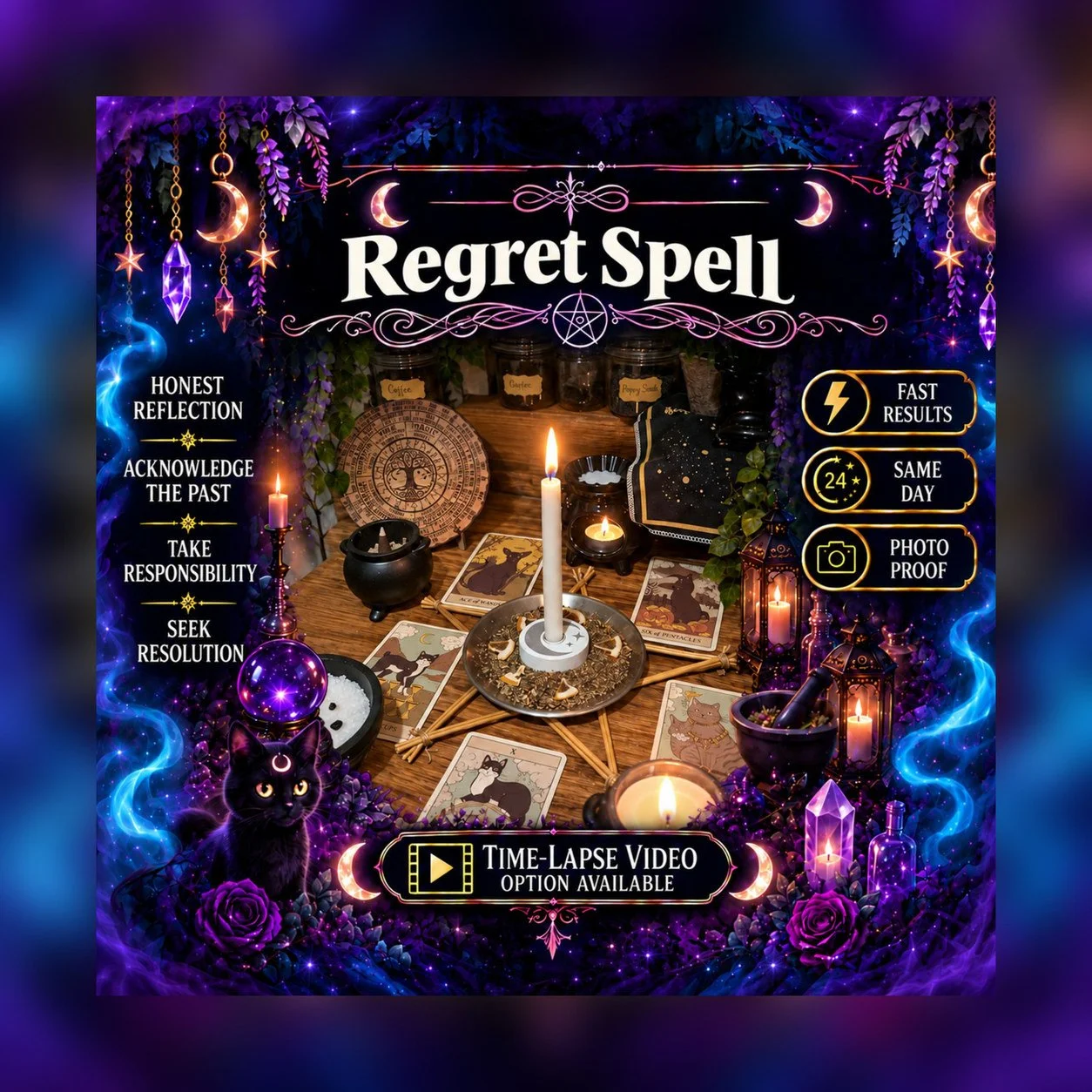Regret Spell - Personalised Same Day Ritual for Healing, Reconciliation, Clarity, Forgiveness, & Cleansing