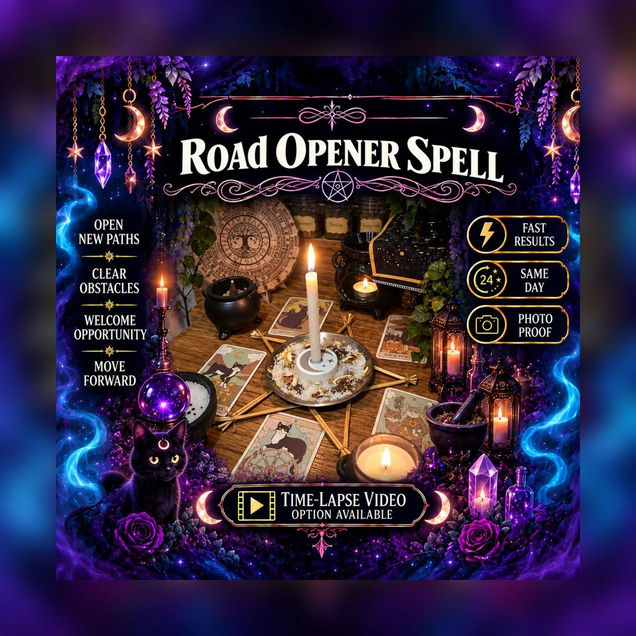 Road Opener Spell - Personalised Same Day Ritual for New Opportunities, Success, Clarity, Emotional Blocks, & Cleansing