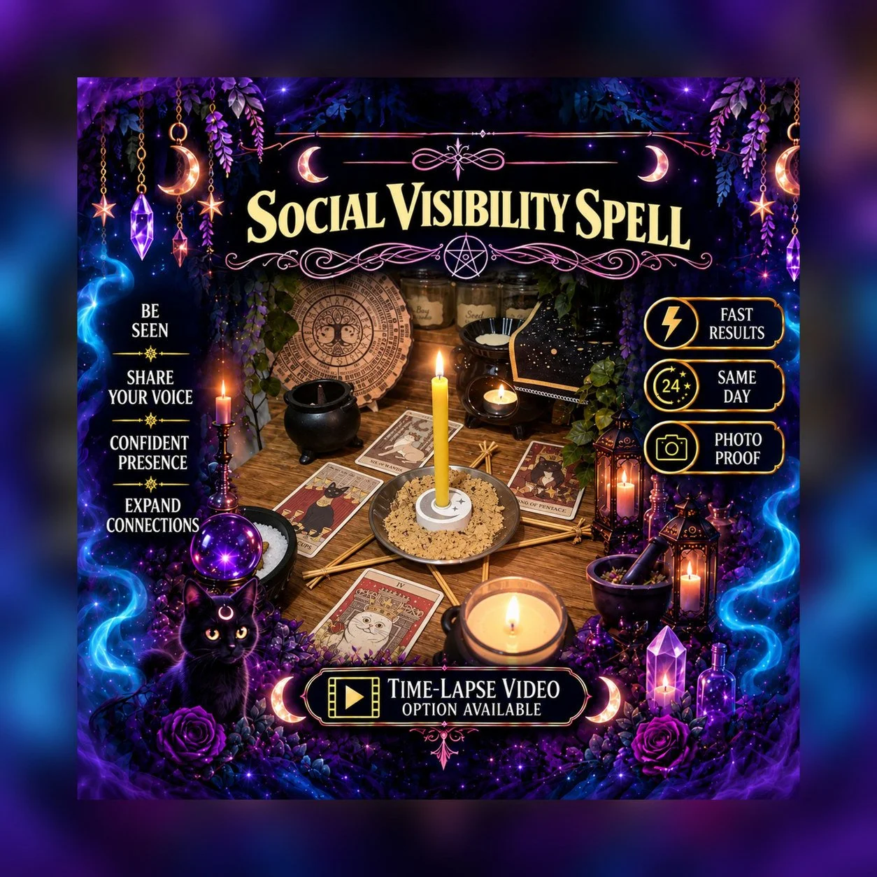 Social Media Spell - Personalised Same Day Ritual for Respect, Power, Recognition, Opportunity, & Success