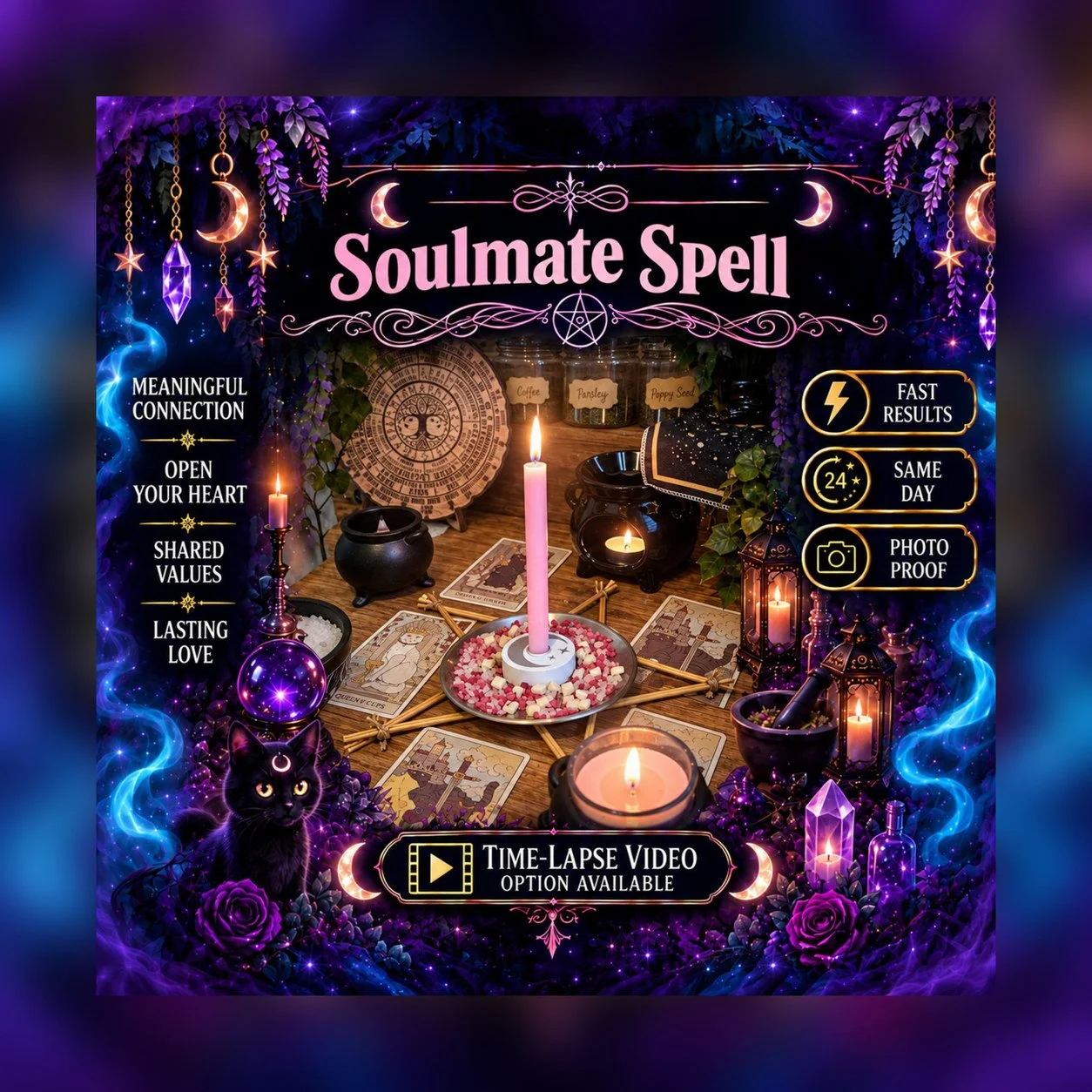 Soulmate Spell - Personalised Same Day Ritual for Beauty, Empowerment, Attraction, Confidence, & Radiance