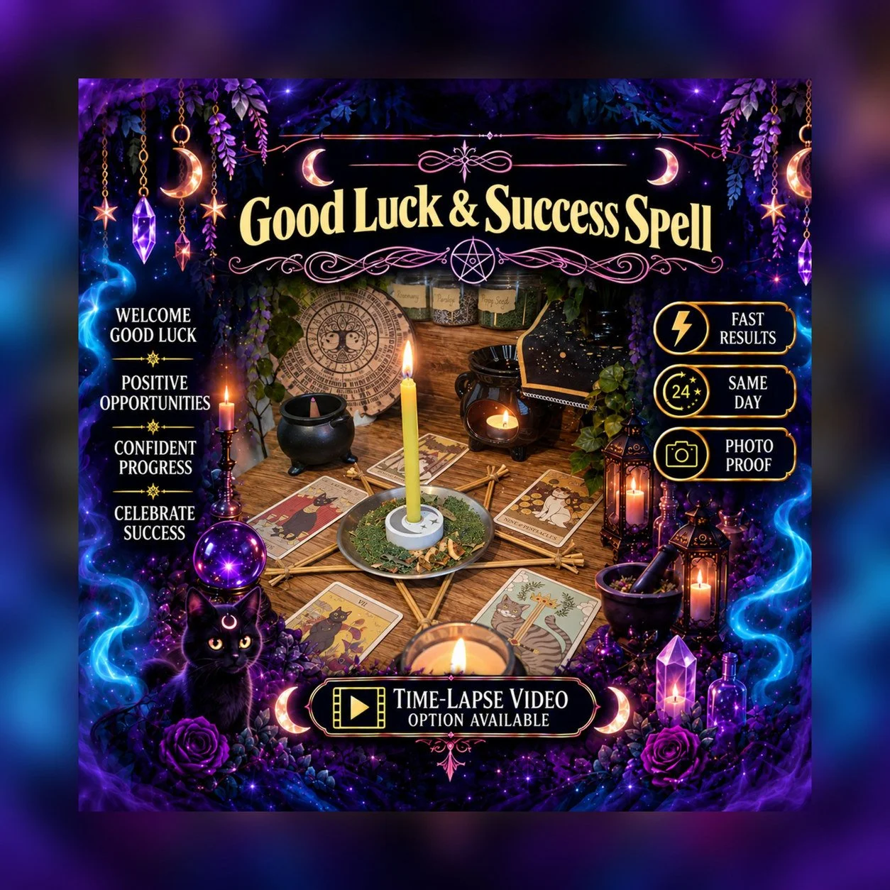 Success and Luck Spell - Personalised Same Day Ritual for Prosperity, Money, Wealth, Opportunity, & Fortune