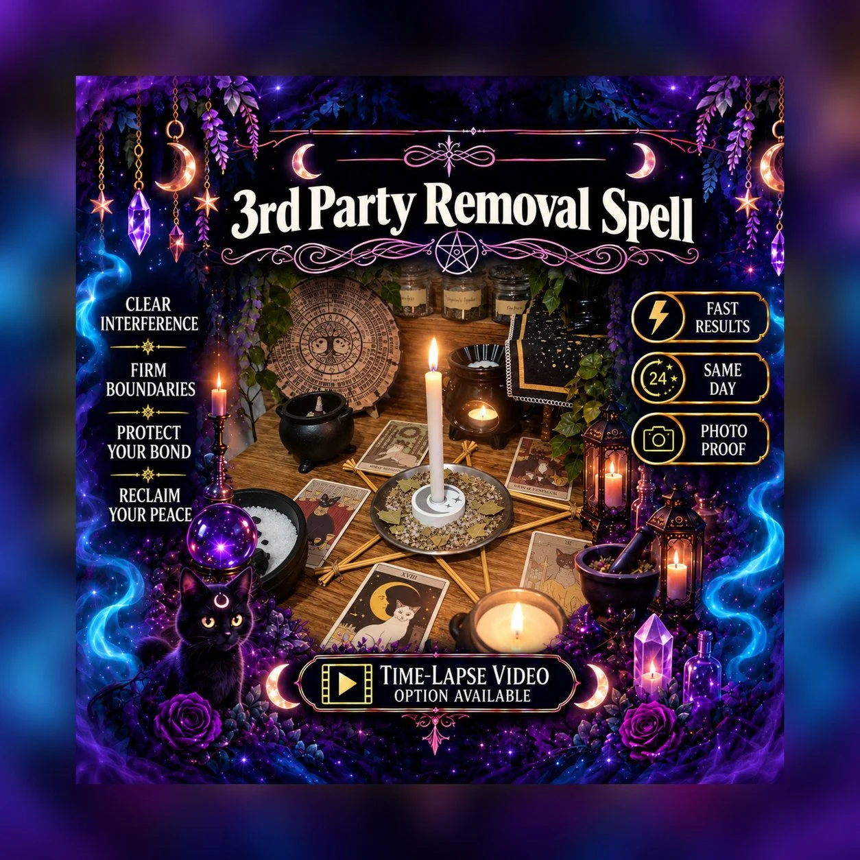 3rd Party Removal Spell - Personalised Same Day Ritual for Purification, Safety, Cleansing, Protection, & Shielding
