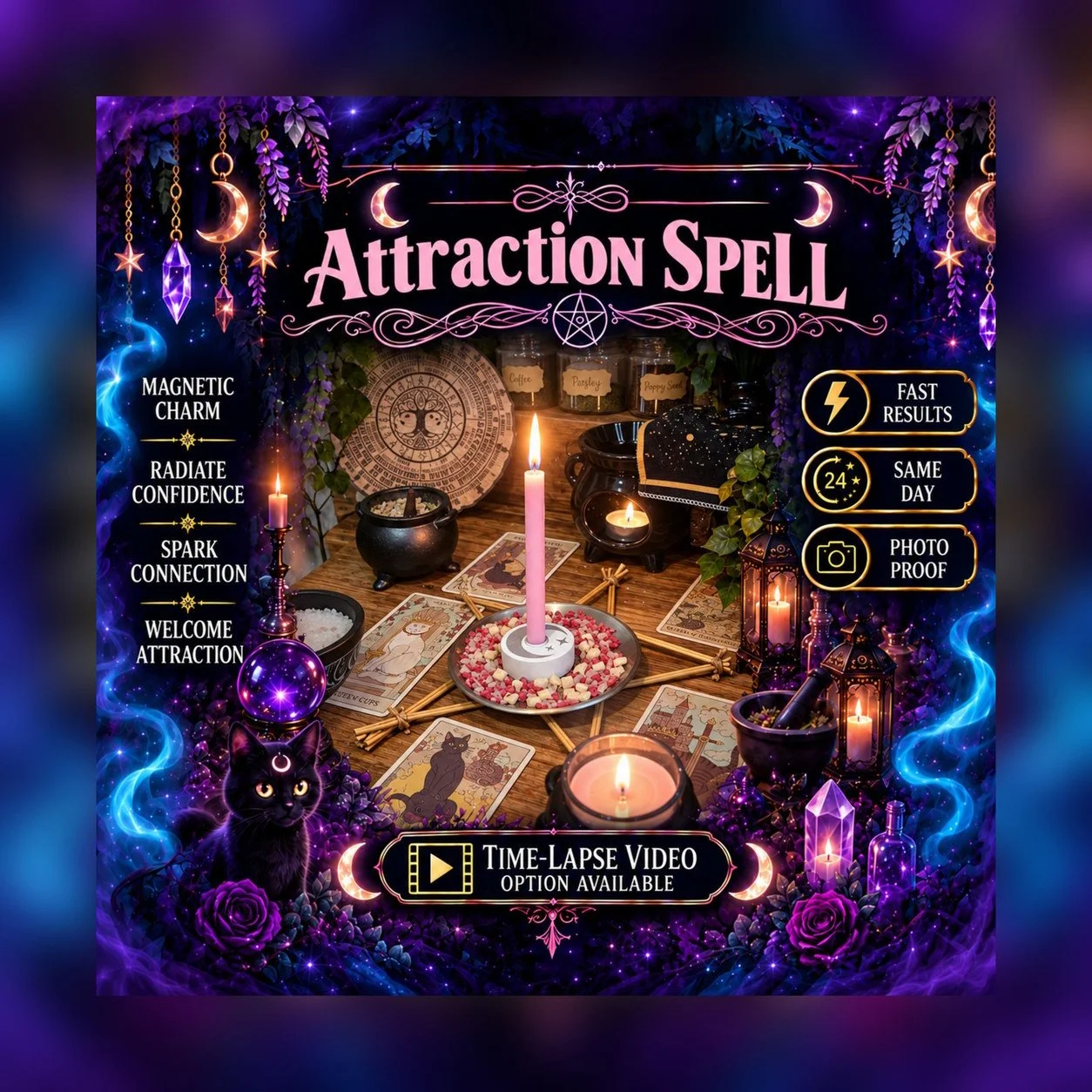 Attraction Spell - Personalised Same Day Ritual for Beauty, Empowerment, Attraction, Confidence, & Radiance