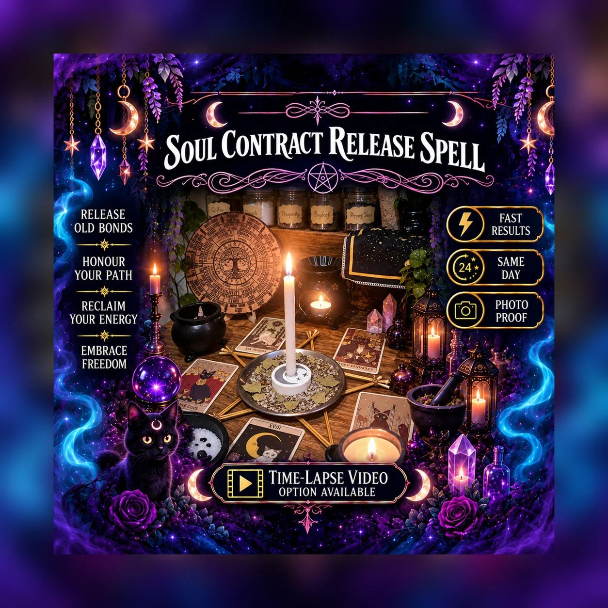 Soul Contract Revision & Cord Cutting Spell - Personalised Same Day Ritual for Contract Breaking and Release