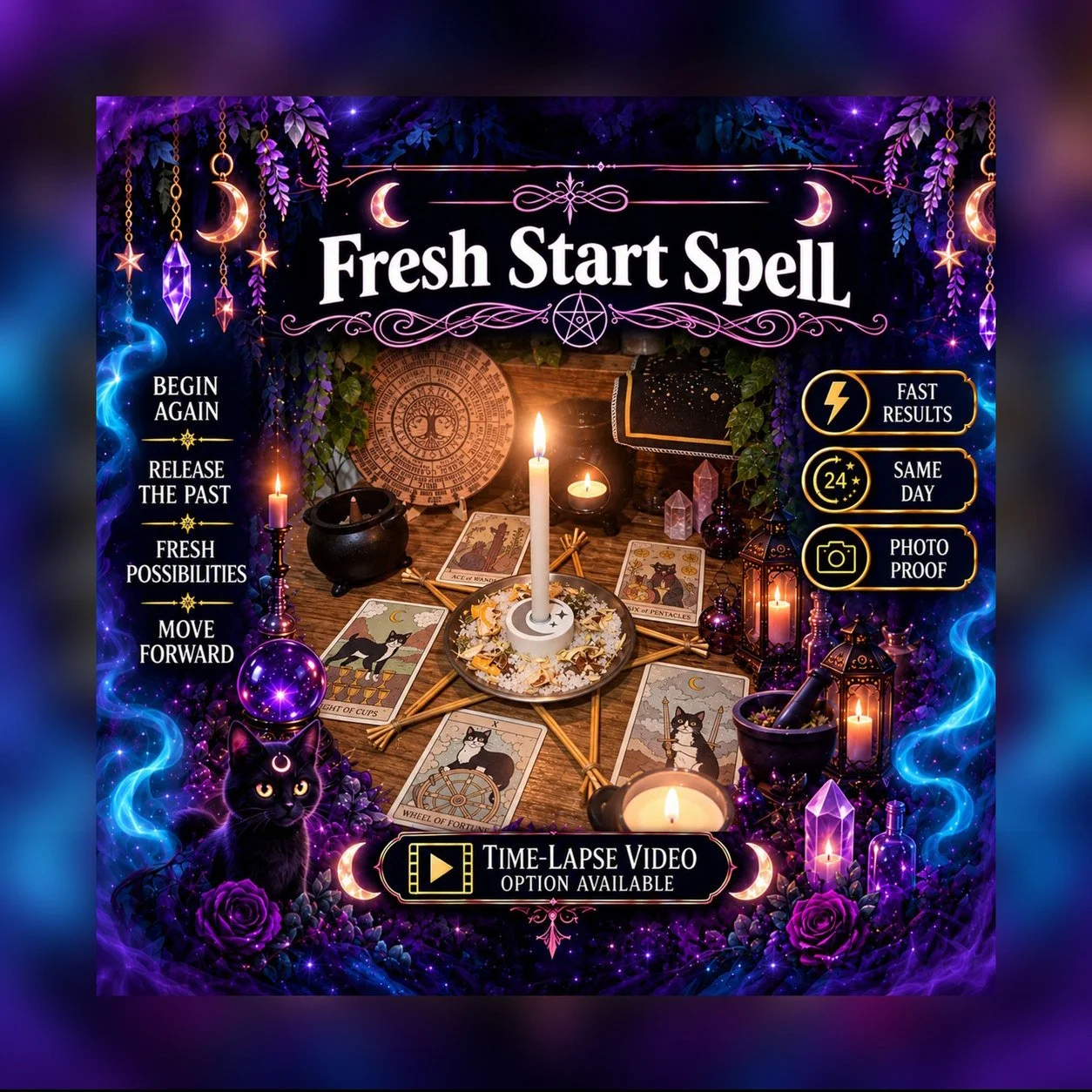 Fresh Start Spell - Personalised Same Day Ritual for Opportunities, Success, Clarity, Emotional Blocks, Cleansing, Road Opening
