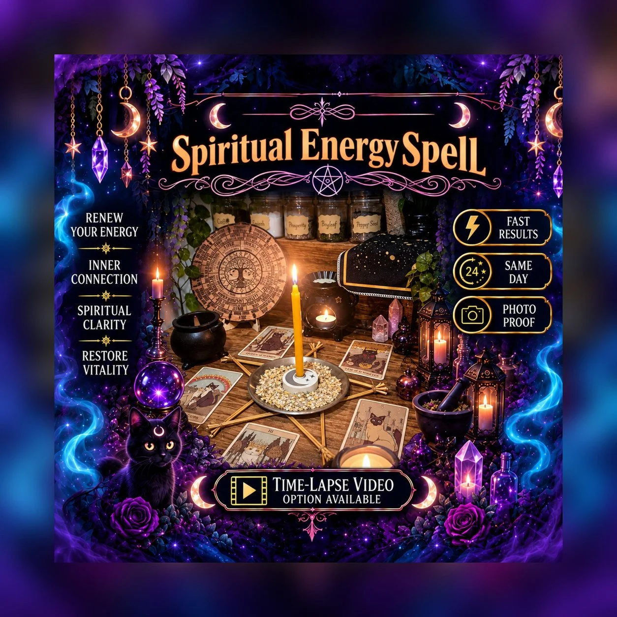 Emotional and Spiritual Energy Spell - Personalised Same Day Ritual for Calming, Balance, Grounding, Cleansing, & New Beginnings