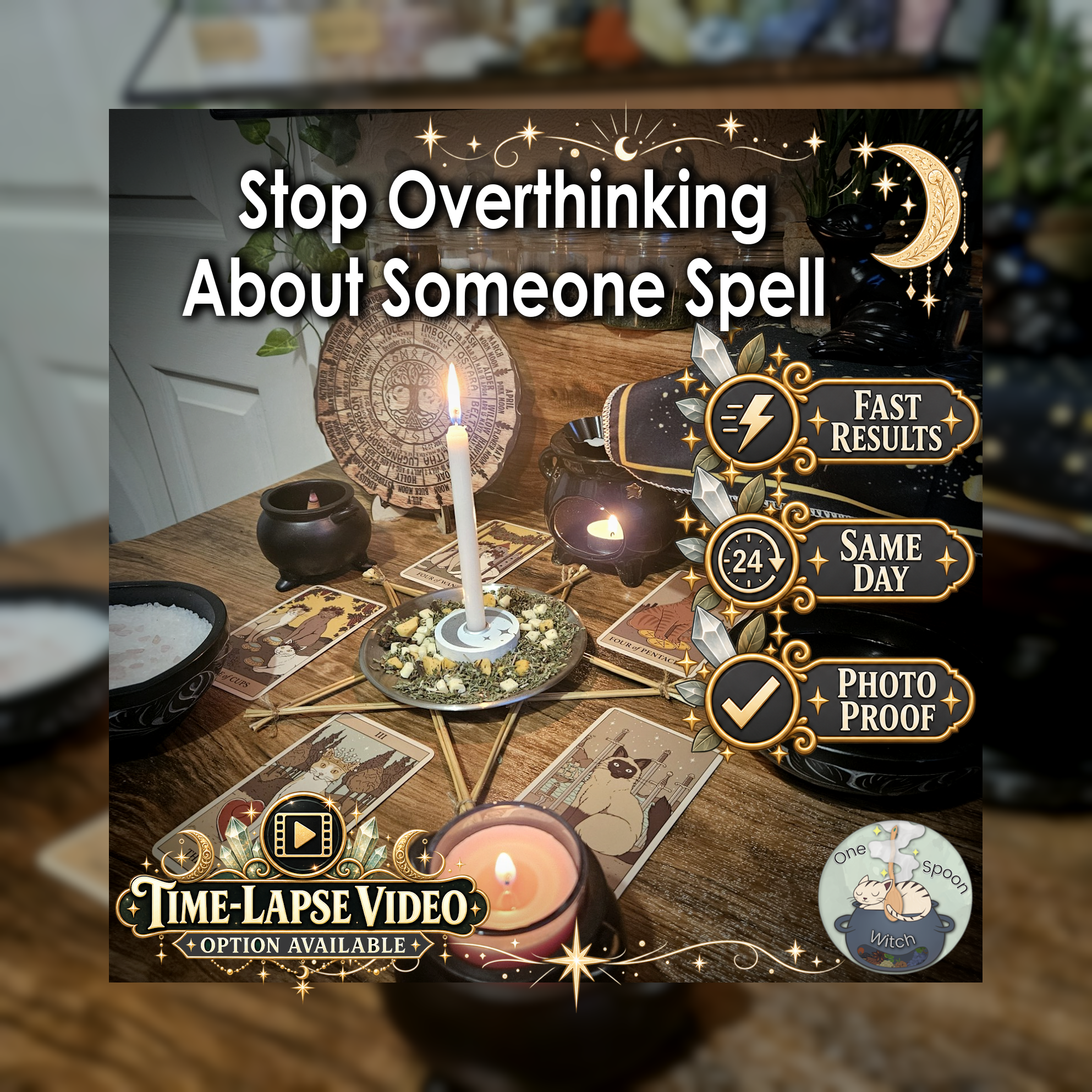 Stop Overthinking About Someone Spell - SAME DAY Casting for Peace of Mind, Calm Thoughts, Clarity, Emotional Balance, Reassurance