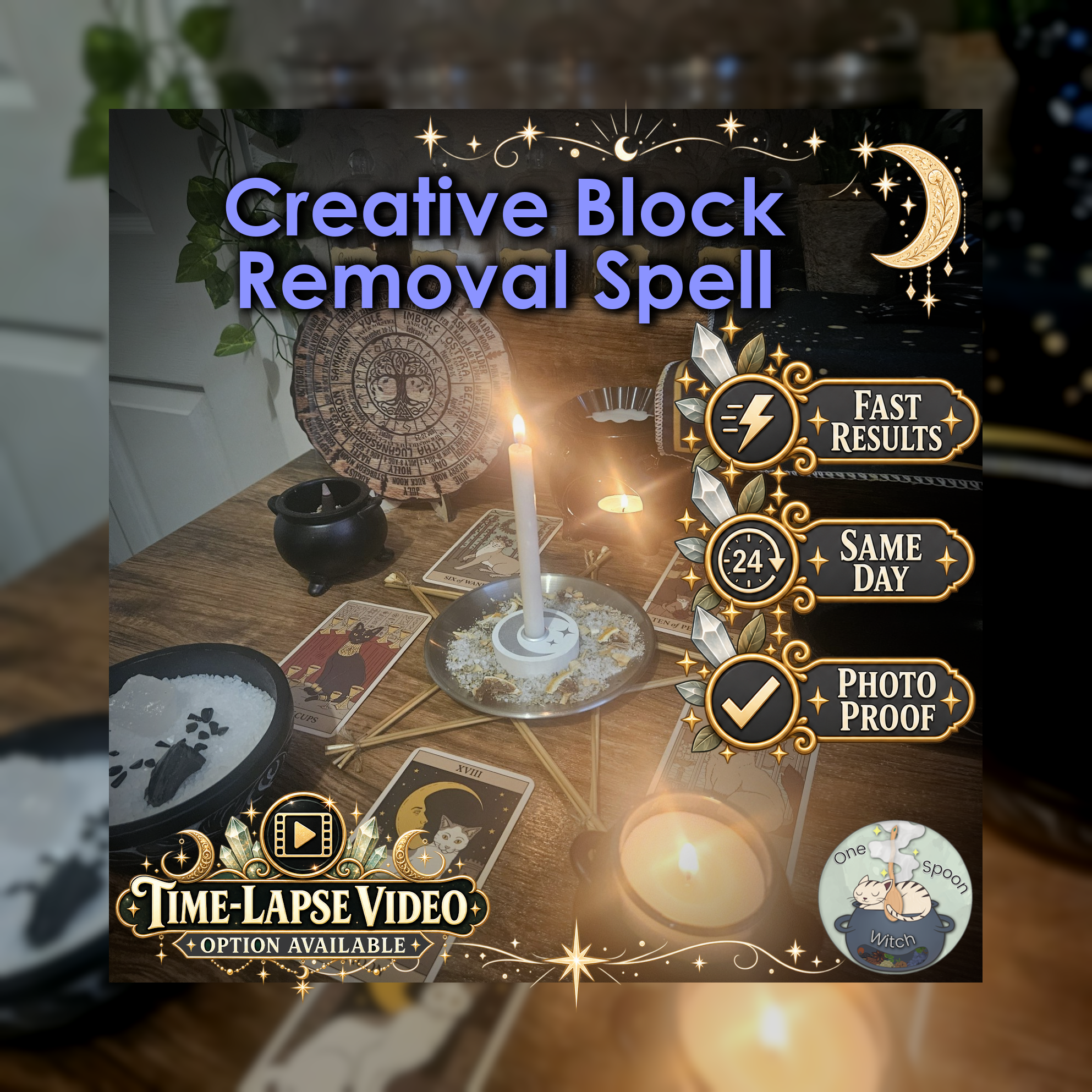 Creative Block Removal Spell - SAME DAY Casting for Creativity, Inspiration, Creative Flow, Motivation, Focus