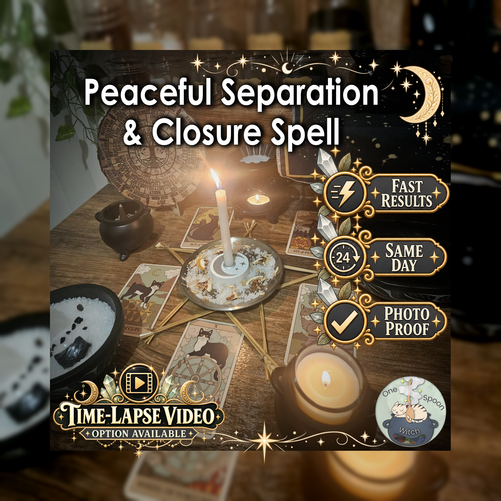 Peaceful Separation & Closure Spell - SAME DAY Casting for Closure, Peaceful Separation, Emotional Release, Acceptance, Healing