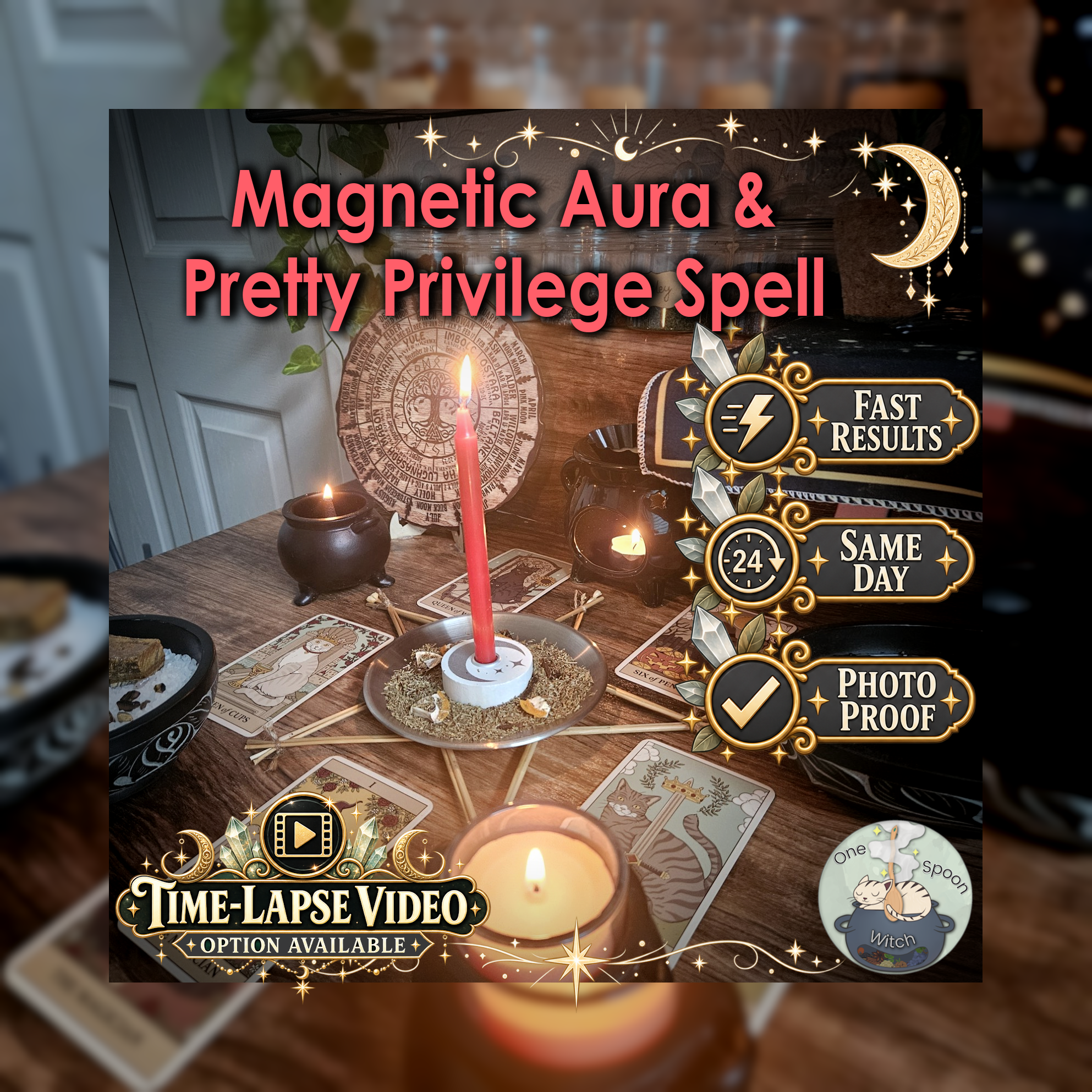 Magnetic Aura & Pretty Privilege Spell - SAME DAY Casting for Magnetic Aura, Beauty, Attraction, Glamour, Confidence