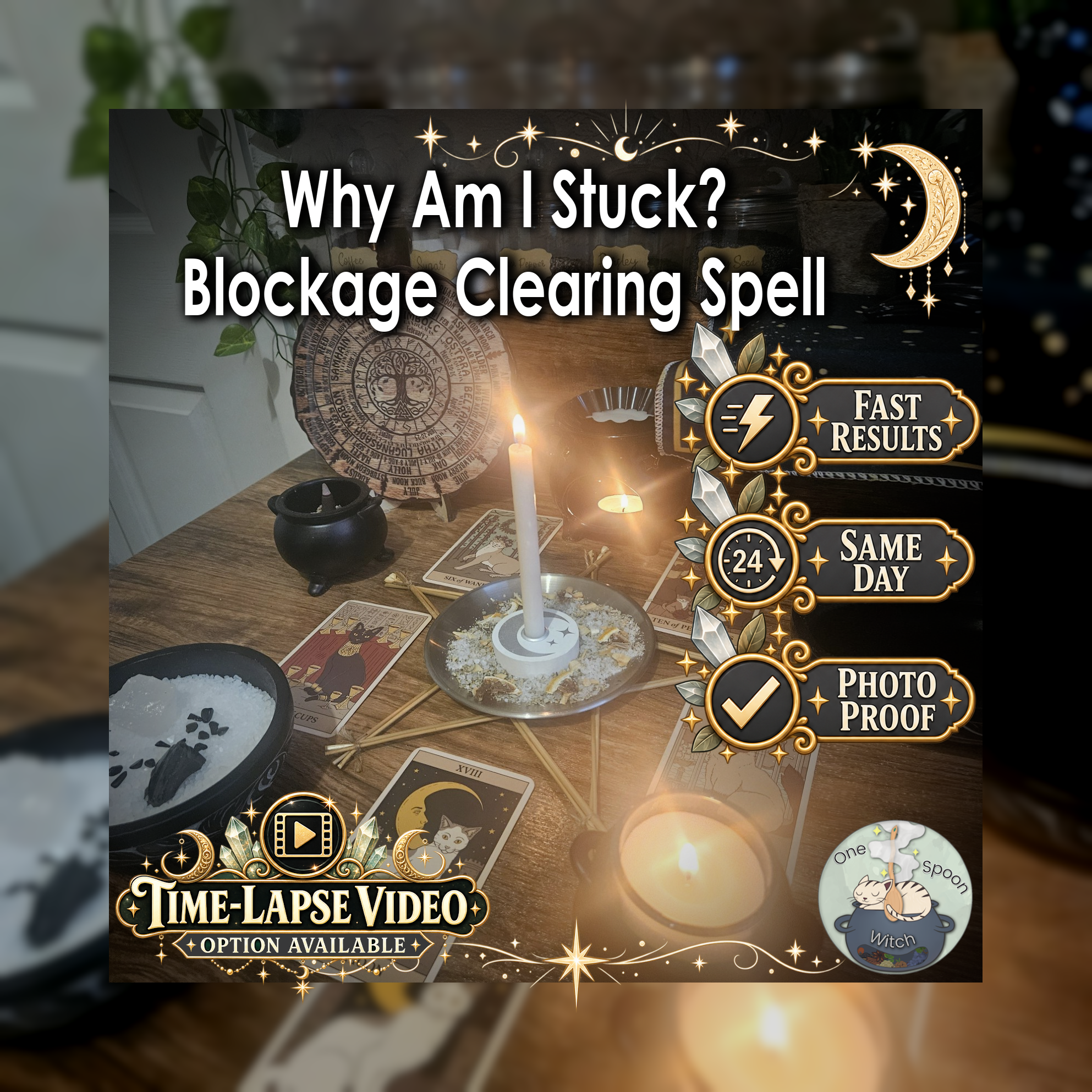 Why Am I Stuck? Blockage Clearing Spell - SAME DAY Casting for Blockage Clearing, Clarity, Fresh Start, Opportunity, Motivation