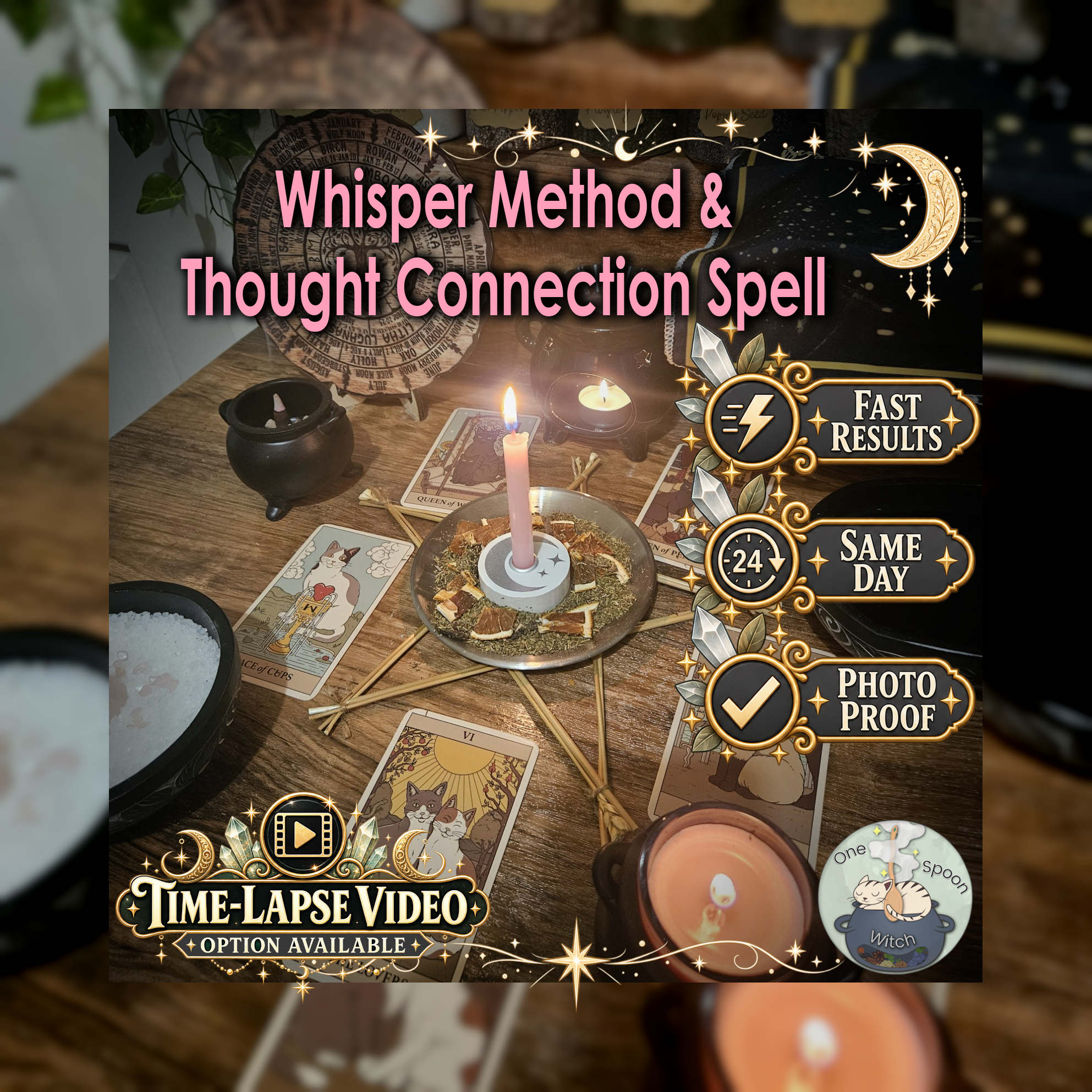 Whisper Method & Thought Connection Spell - SAME DAY Casting for Connection, Whisper Method, Communication, Manifestation, Mental Focus