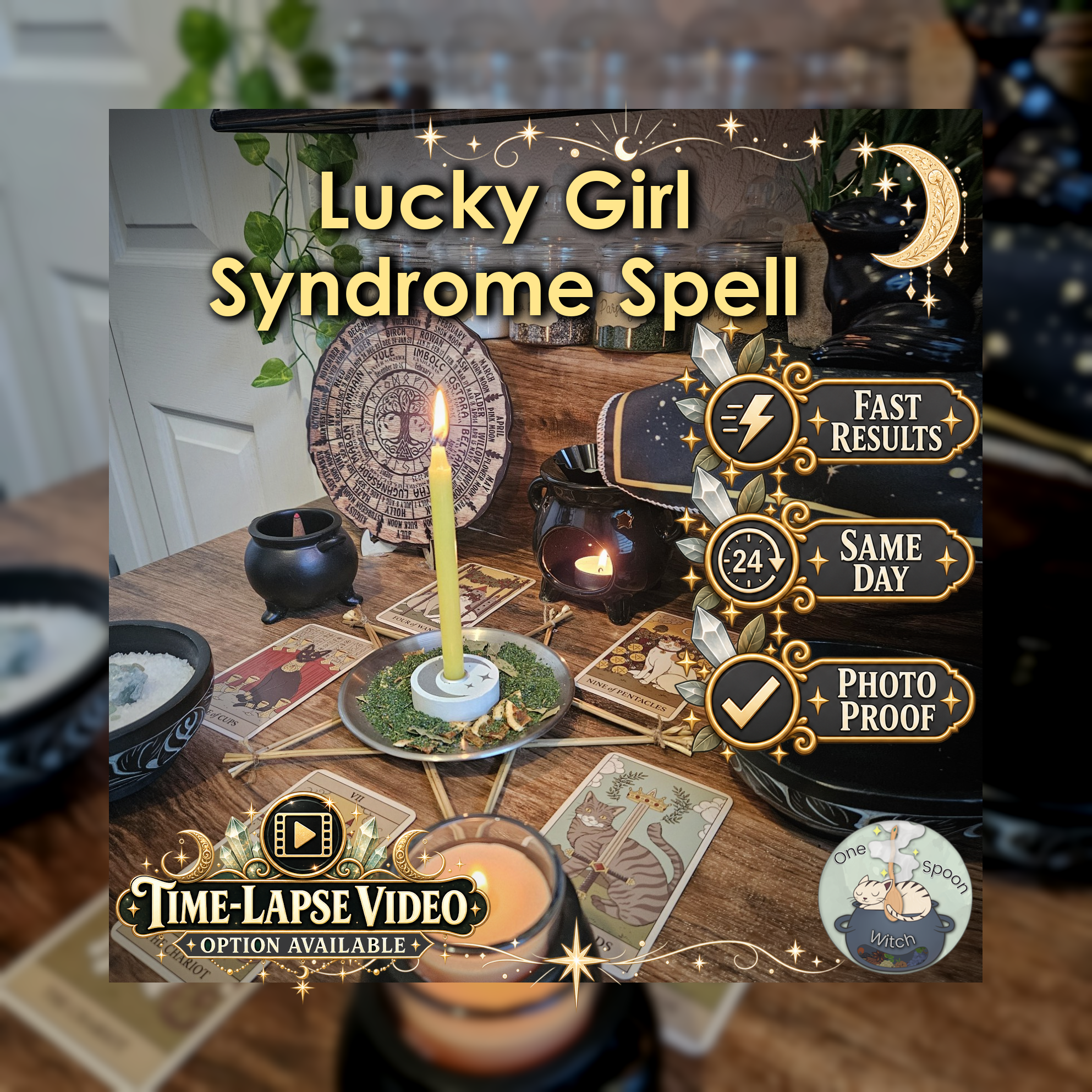 Lucky Girl Syndrome Spell - SAME DAY Casting for Good Luck, Abundance, Positive Energy, Success, Optimism
