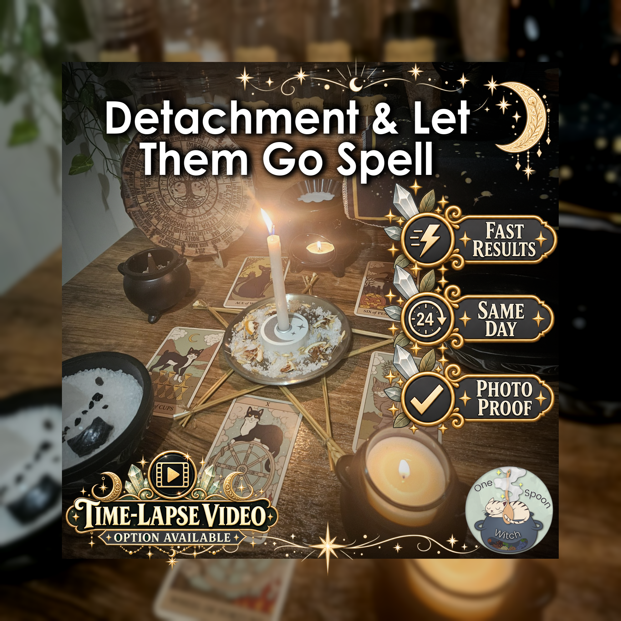 Detachment & Let Them Go Spell - SAME DAY Casting for Detachment, Letting Go, Closure, Emotional Release, Inner Peace