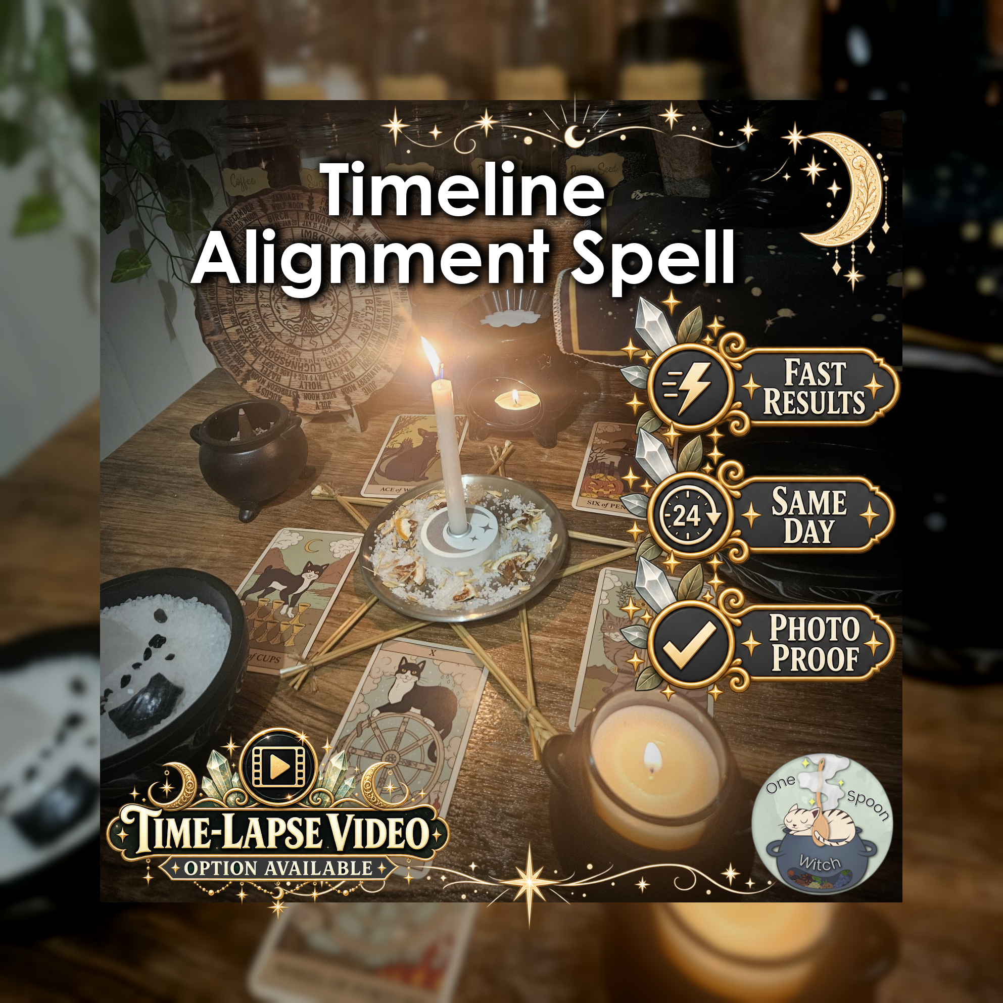Timeline Alignment Spell - SAME DAY Casting for Timeline Alignment, Divine Timing, Manifestation, Clarity, Opportunity