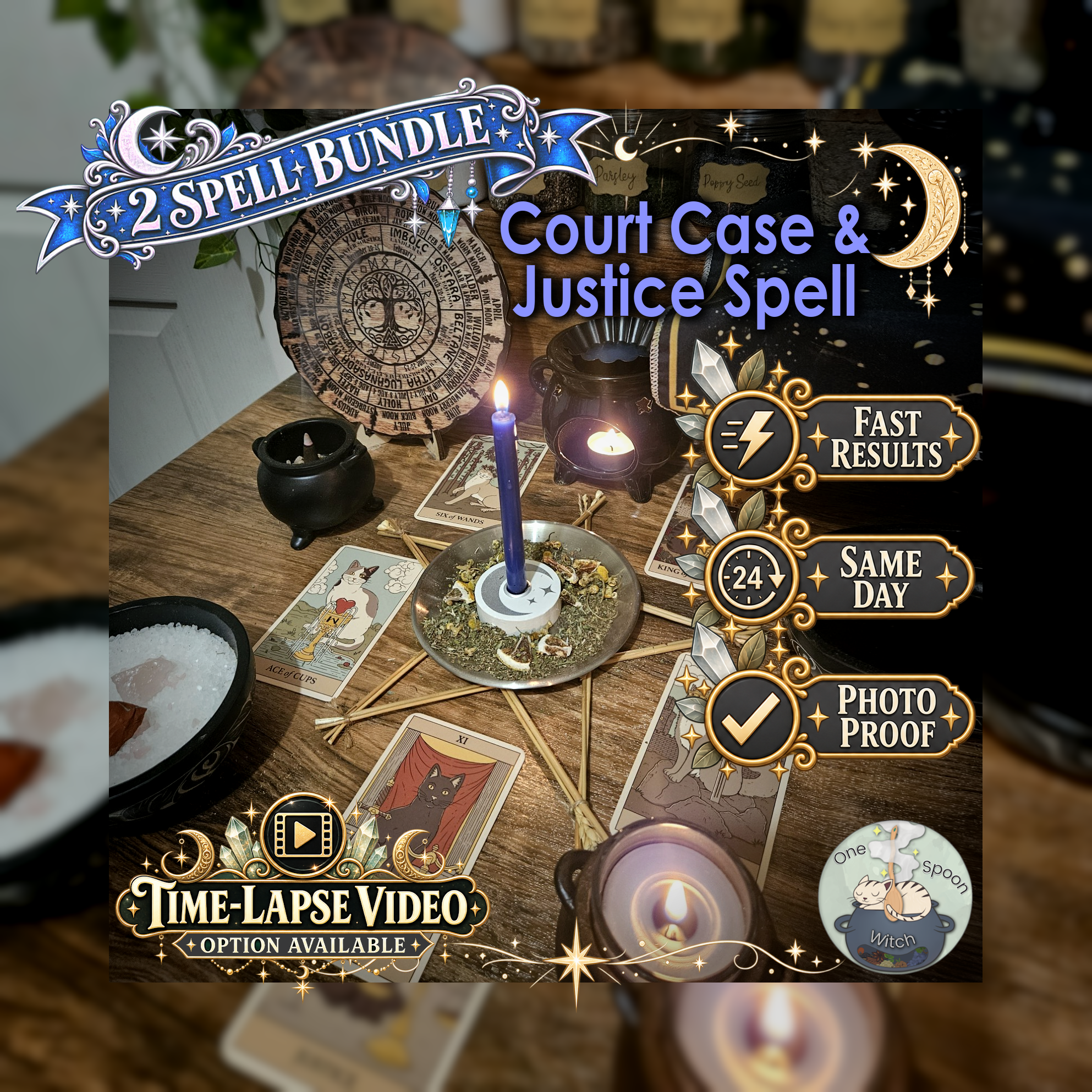 Court Case & Justice Spell Bundle - SAME DAY Casting for Justice, Truth, Fairness, Clarity, Resolution