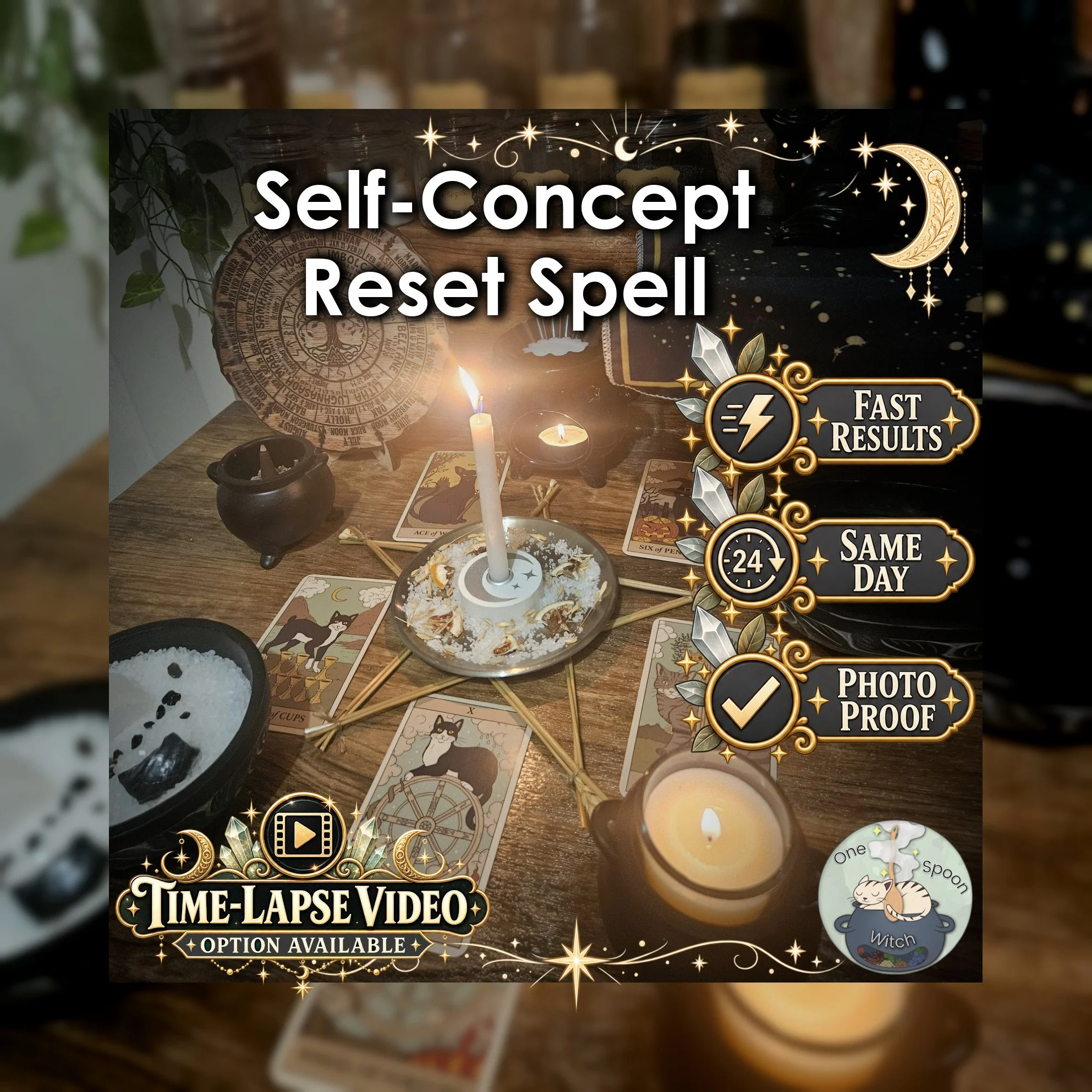 Self-Concept Reset Spell - SAME DAY Casting for Self-Worth, Identity Renewal, Confidence & Positive Self-Talk