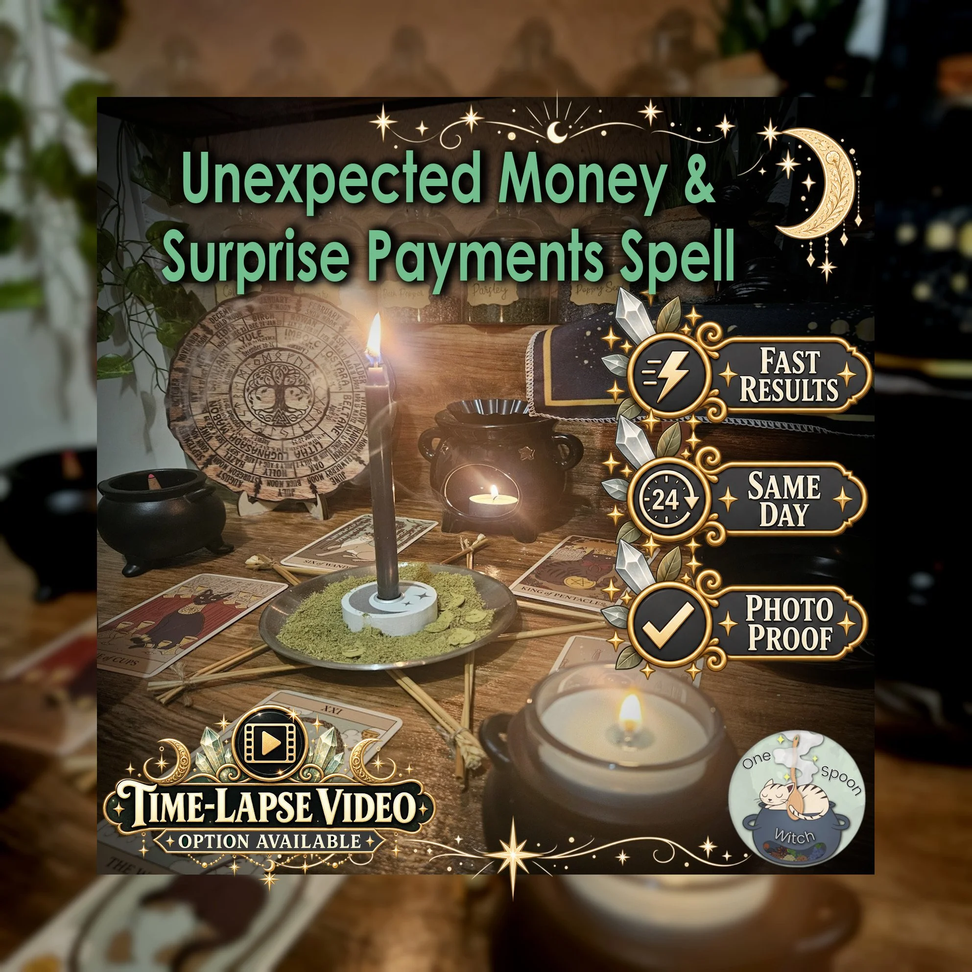 Unexpected Money & Surprise Payments Spell - SAME DAY Casting for Unexpected Payments, Windfall Opportunities, Receiving & Good Fortune