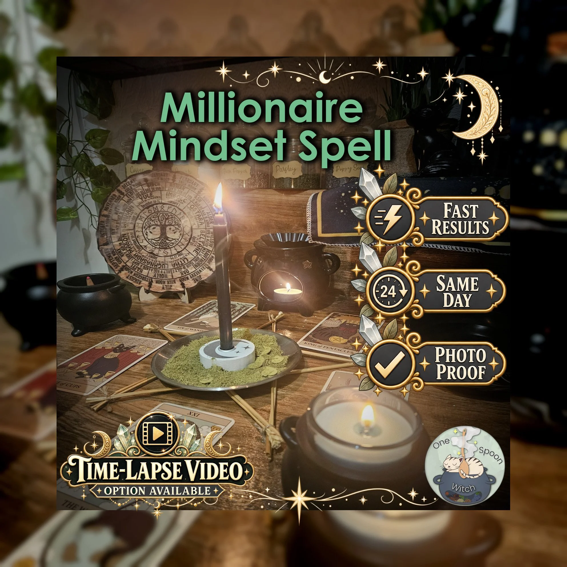 Millionaire Mindset Spell - SAME DAY Casting for Wealth Identity, Financial Confidence, Long-Term Goals & Growth