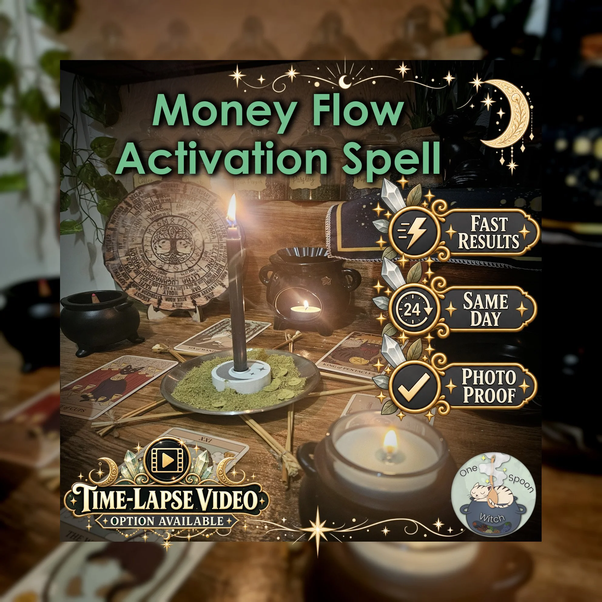 Money Flow Activation Spell - SAME DAY Casting for Financial Momentum, Open Opportunities, Receiving & Steady Progress