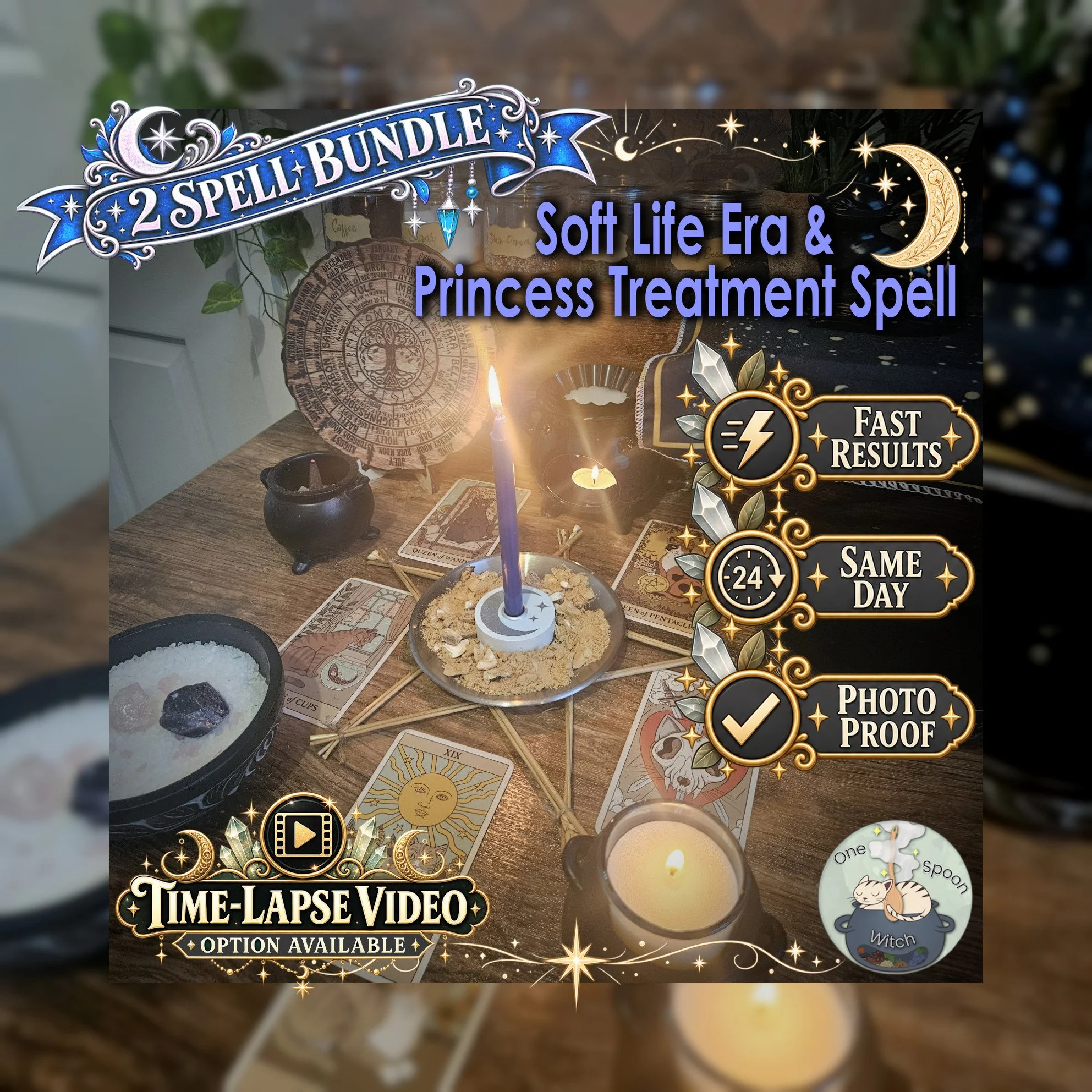 Soft Life Era & Princess Treatment Spell Bundle - SAME DAY Casting for Gentle Living, Mutual Care, Feeling Cherished & Boundaries