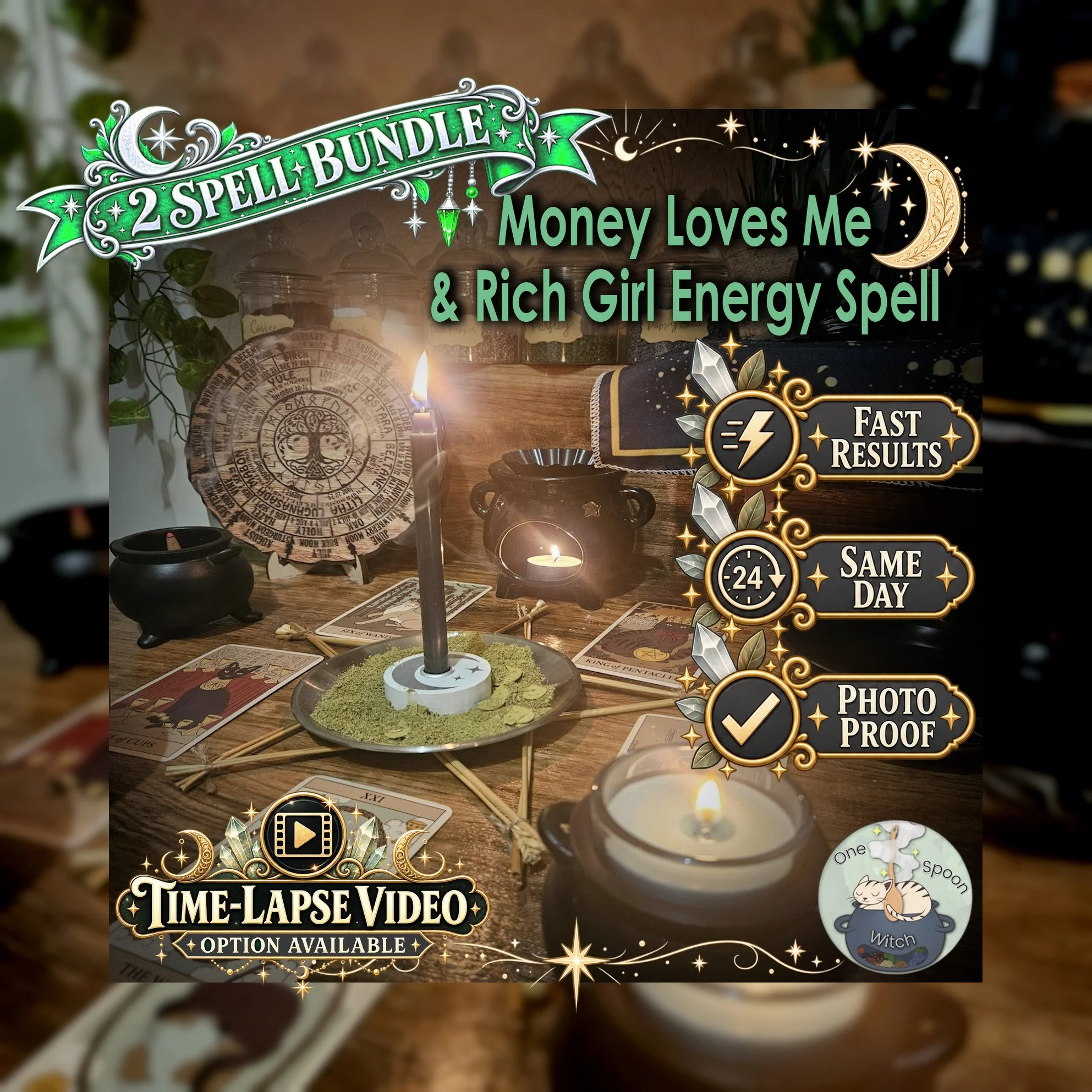 Money Loves Me & Rich Girl Energy Spell Bundle - SAME DAY Casting for Financial Self-Worth, Abundance Mindset, Confidence & Receiving