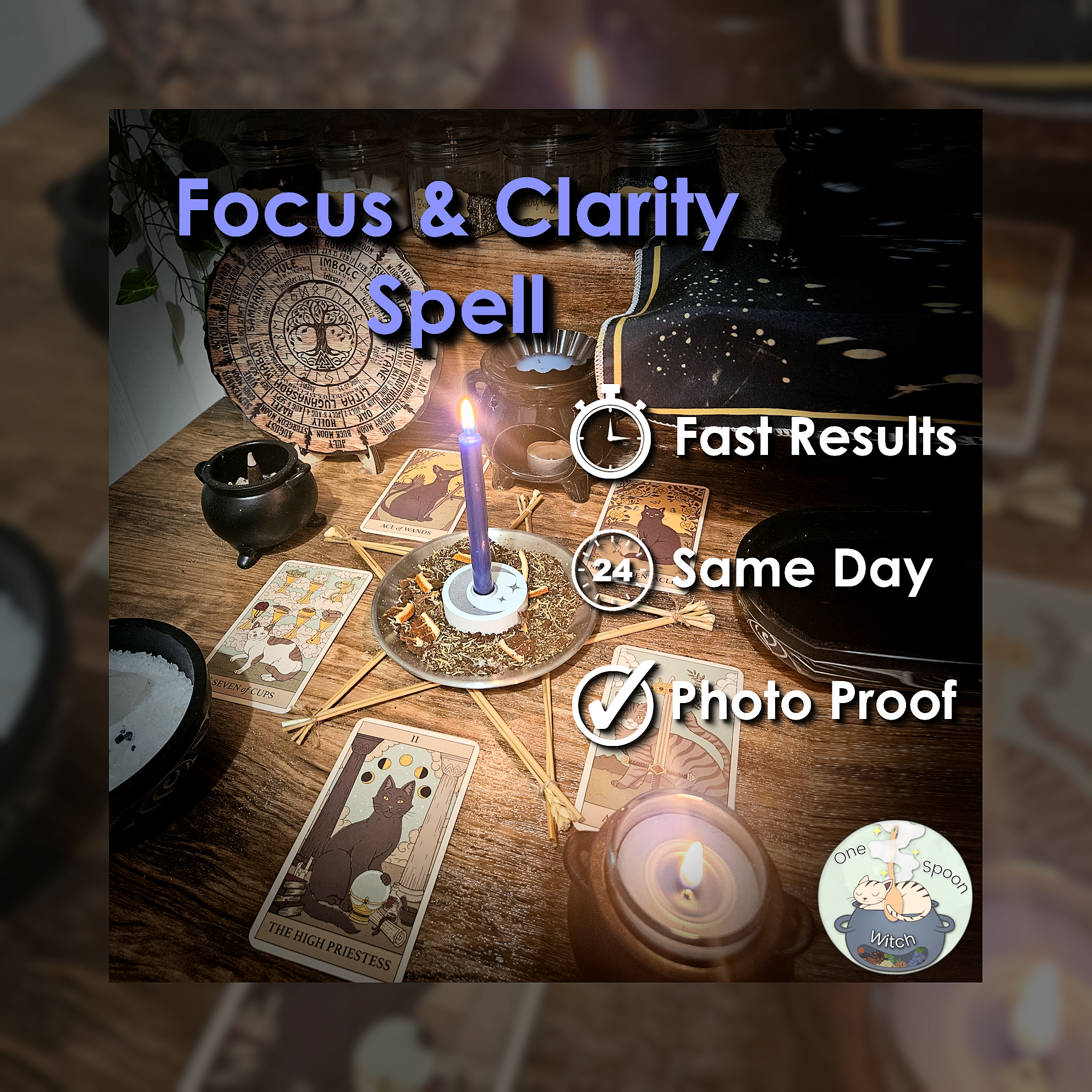 Focus and Clarity Spell - SAME DAY Casting for Motivation, Emotional Energy, Grounding, Creativity, & Balance 🔎