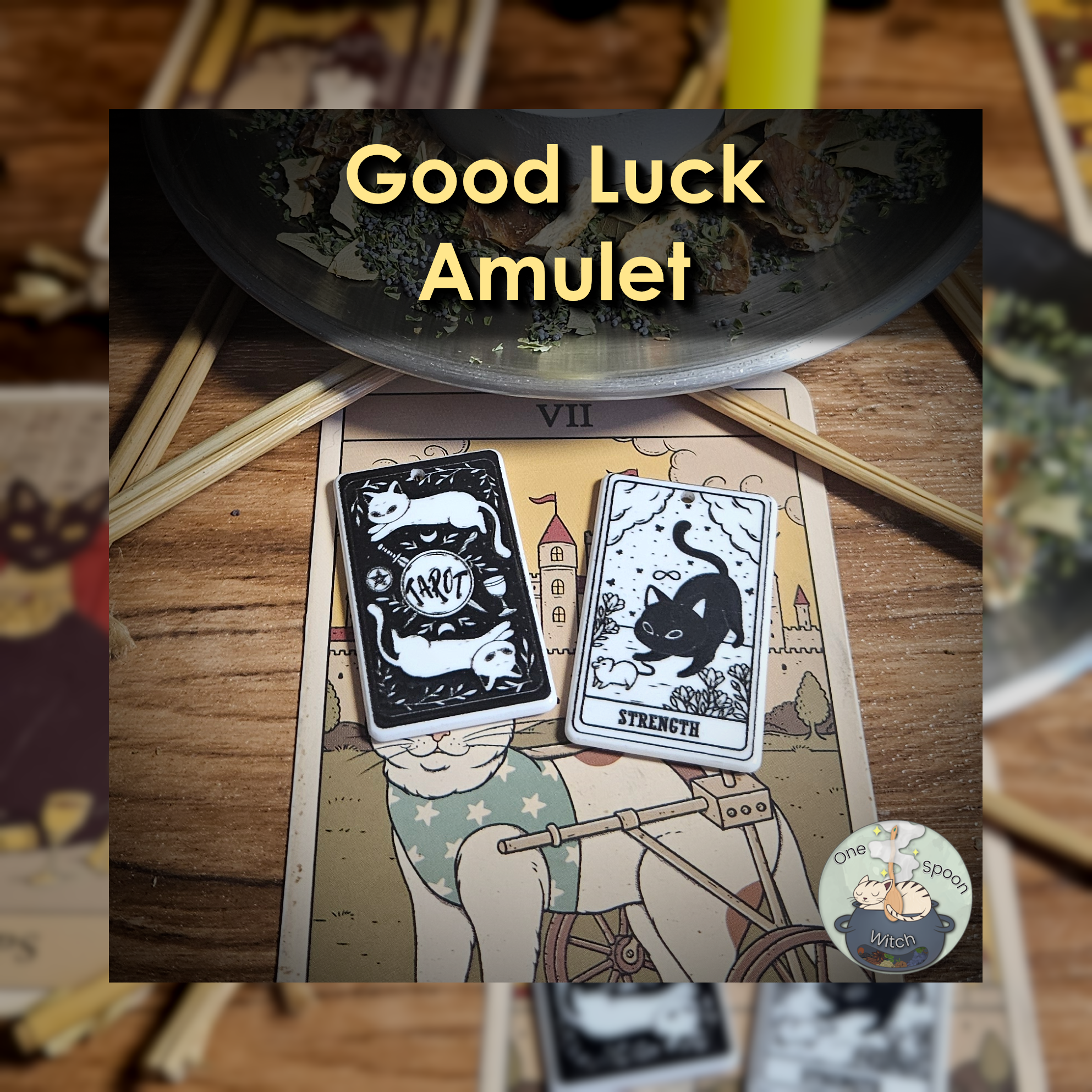 Ritually Bound Success and Luck Amulet - Magnet for Prosperity, Money, Wealth, Opportunity, Fortune (Cat Tarot Charm Vessel) 💫