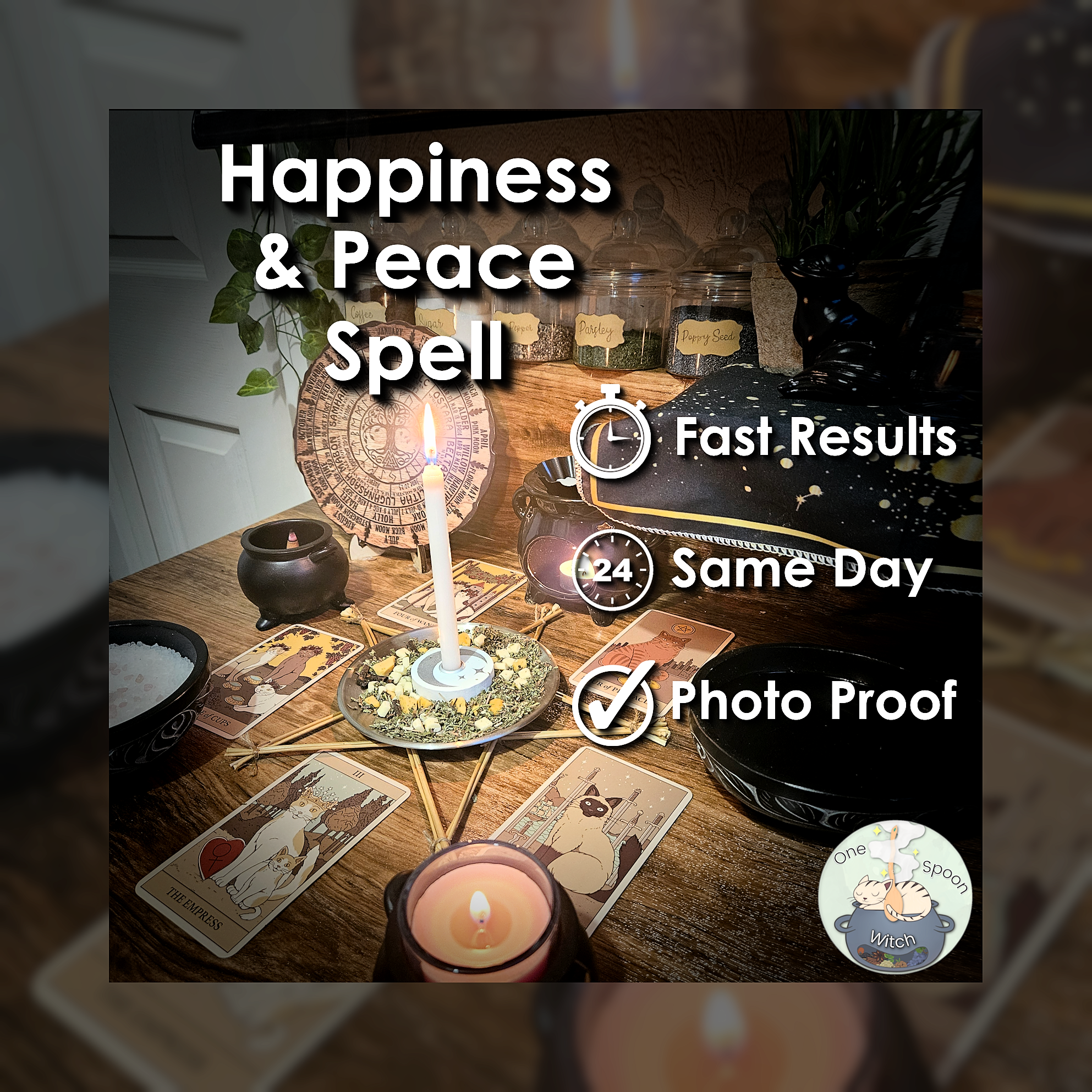 Happiness & Peace Spell - SAME DAY Casting for Emotional Healing, Strength, Balance, Relaxation, and Contentment 🌷