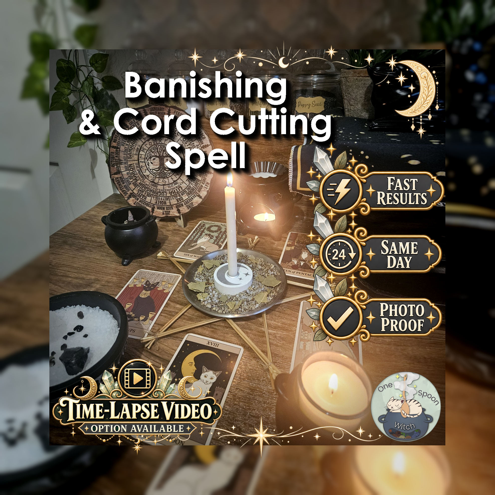 Banishing and Cord Cutting Spell - SAME DAY Casting for Purification, Safety, Cleansing, Protection, & Shielding