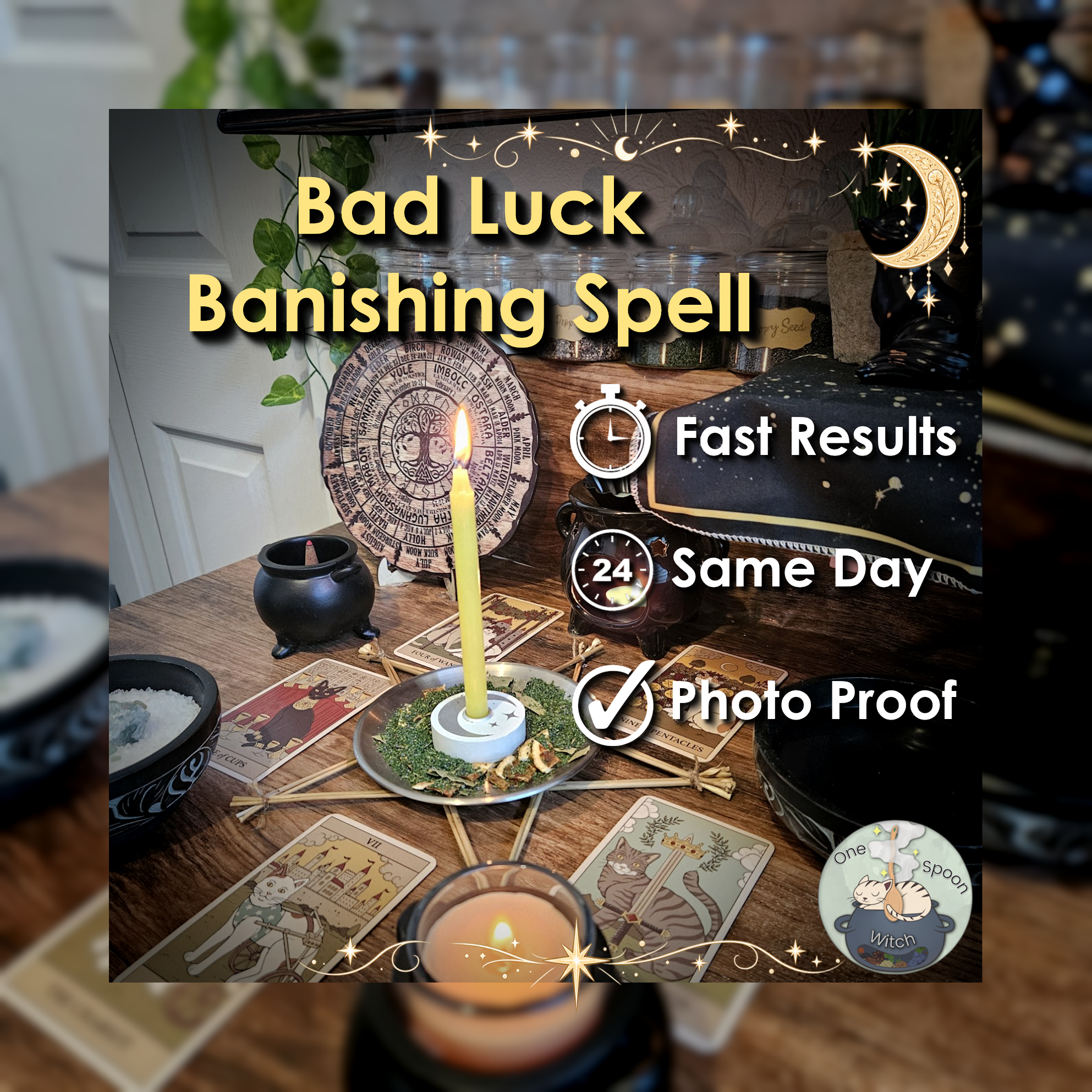 Bad Luck Banishing Spell - SAME DAY Casting for Prosperity, Money, Wealth, Opportunity, & Fortune