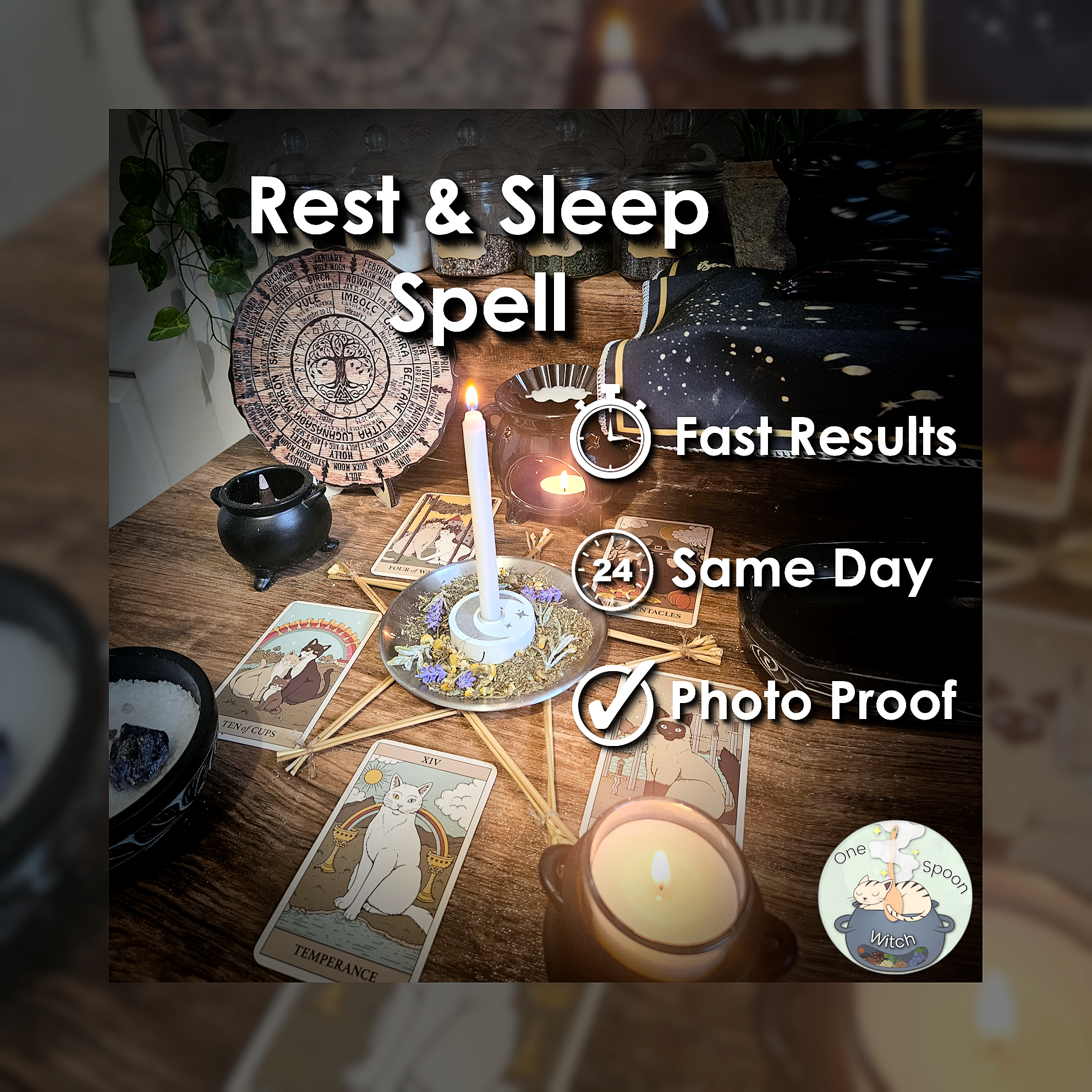 Rest and Sleep Spell - SAME DAY Casting for Balance, Calming, Relaxation, Peace, & Grounding 🤍