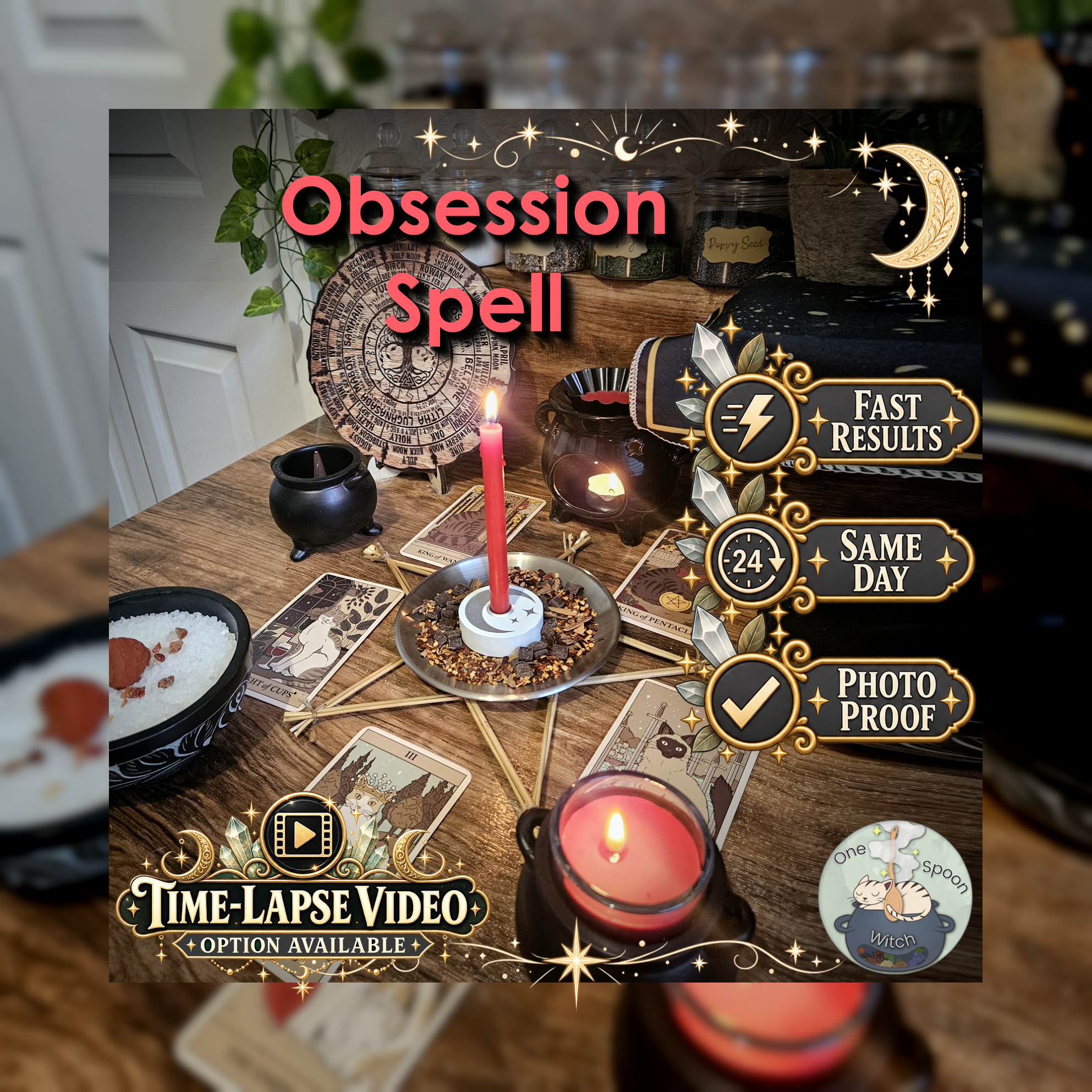 Obsession and Seduction Spell - SAME DAY Casting for Attraction, Sensuality, Connection, Love, & Chemistry