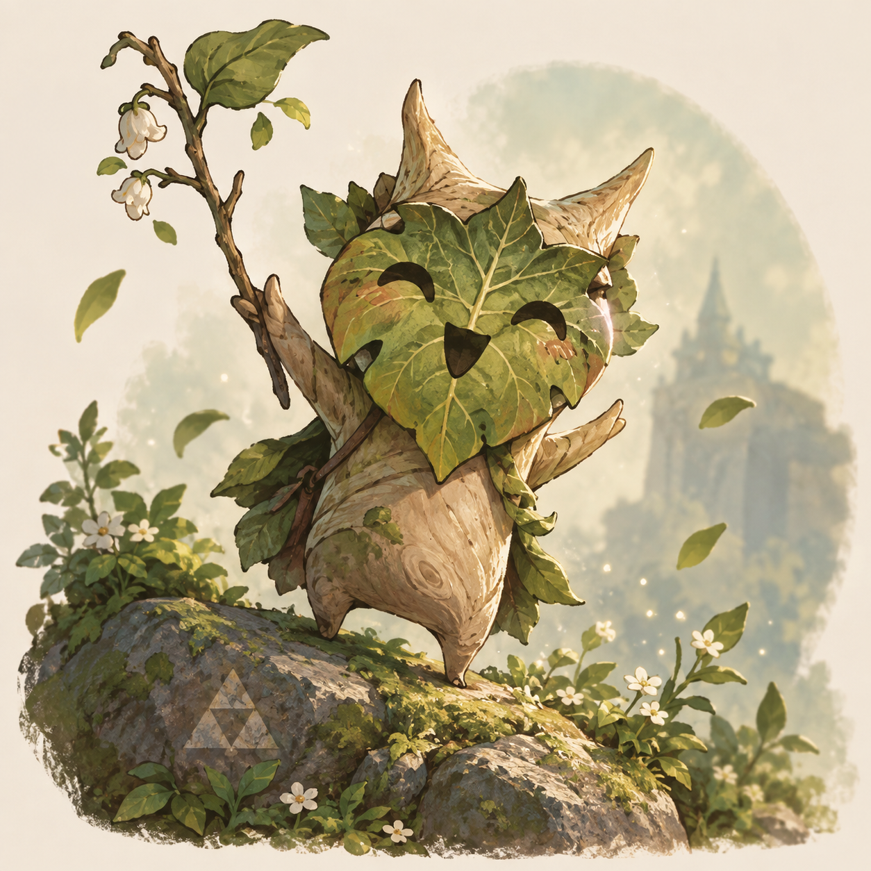 A cheerful little leafy forest creature that i want to burn