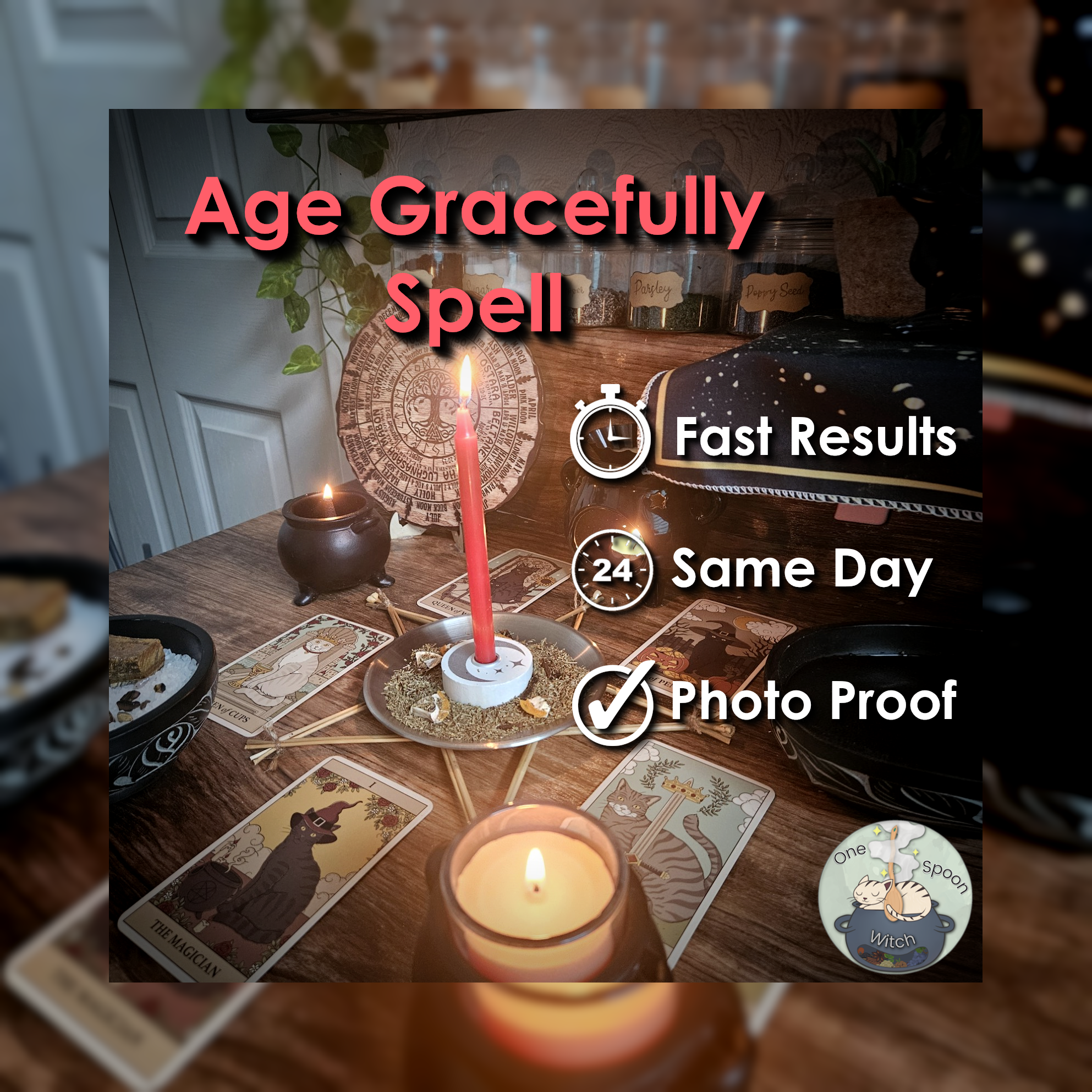 Age Gracefully Spell - SAME DAY Casting for Radiance, Confidence, Allure, Admiration, & Empowerment 🌷
