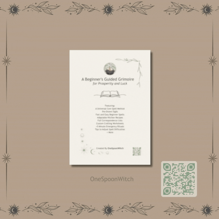 A short looping preview video showcasing a fanning deck of cream paper pages turning inside the 56-page manifestation grimoire and ritual tracking log book.