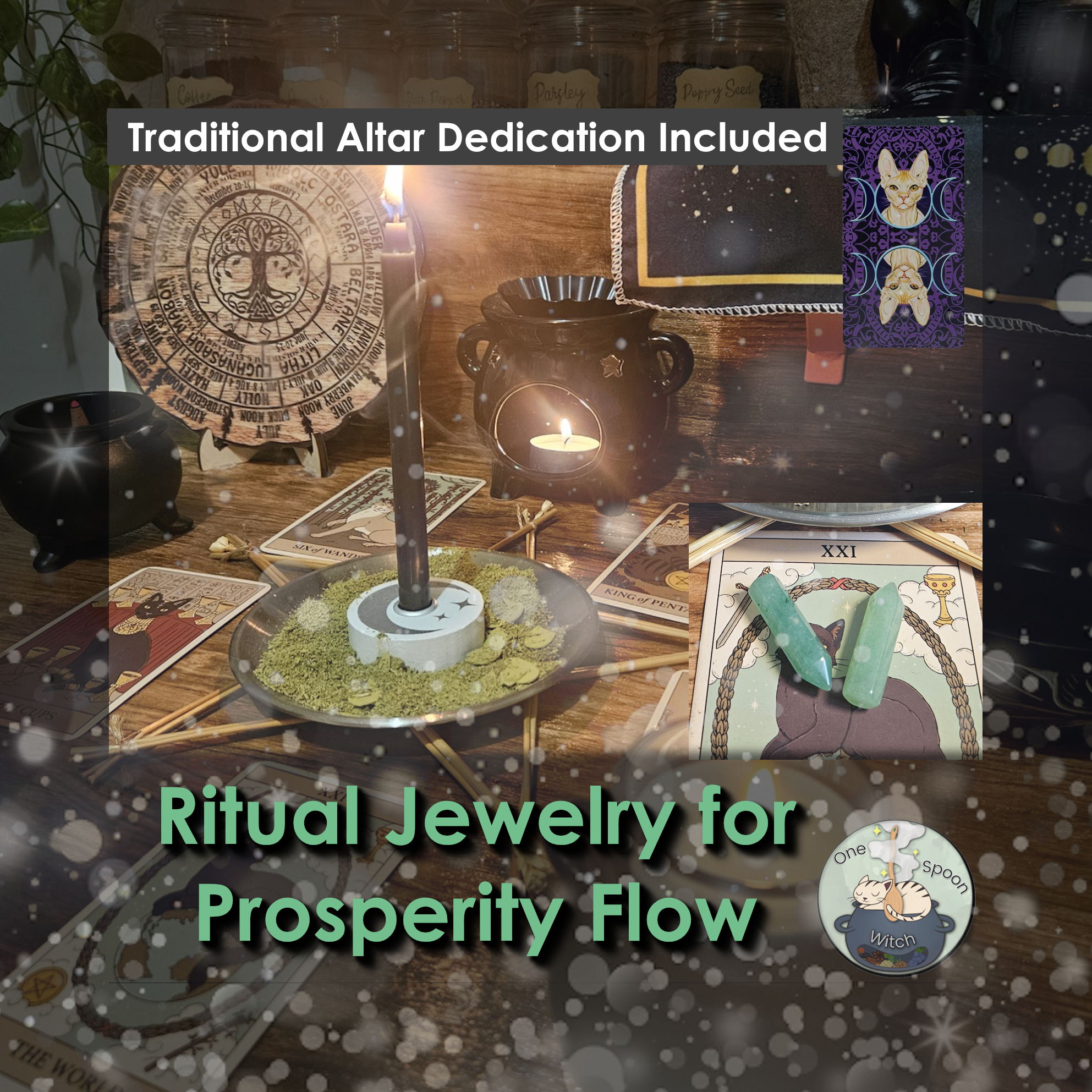 Prosperity Flow Ritual Pendant Amulet, Financial Growth Success Talisman, Jewelry