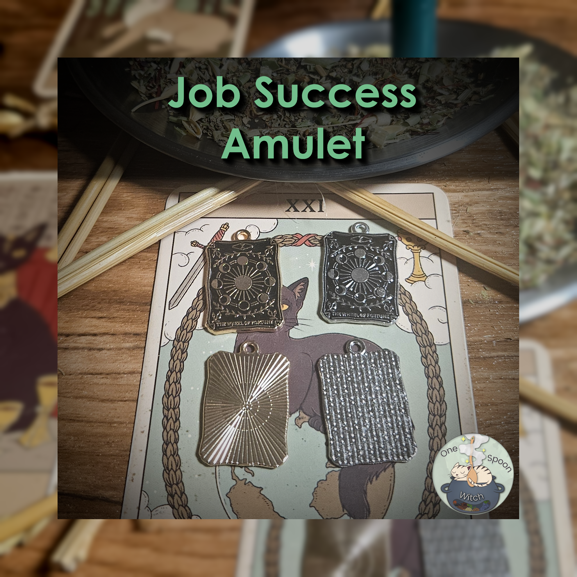 Ritually Bound Job Success Amulet - Magnet for Financial Success, Wealth, Prosperity, Opportunity, Fortune (Tarot Charm Vessel) 💫