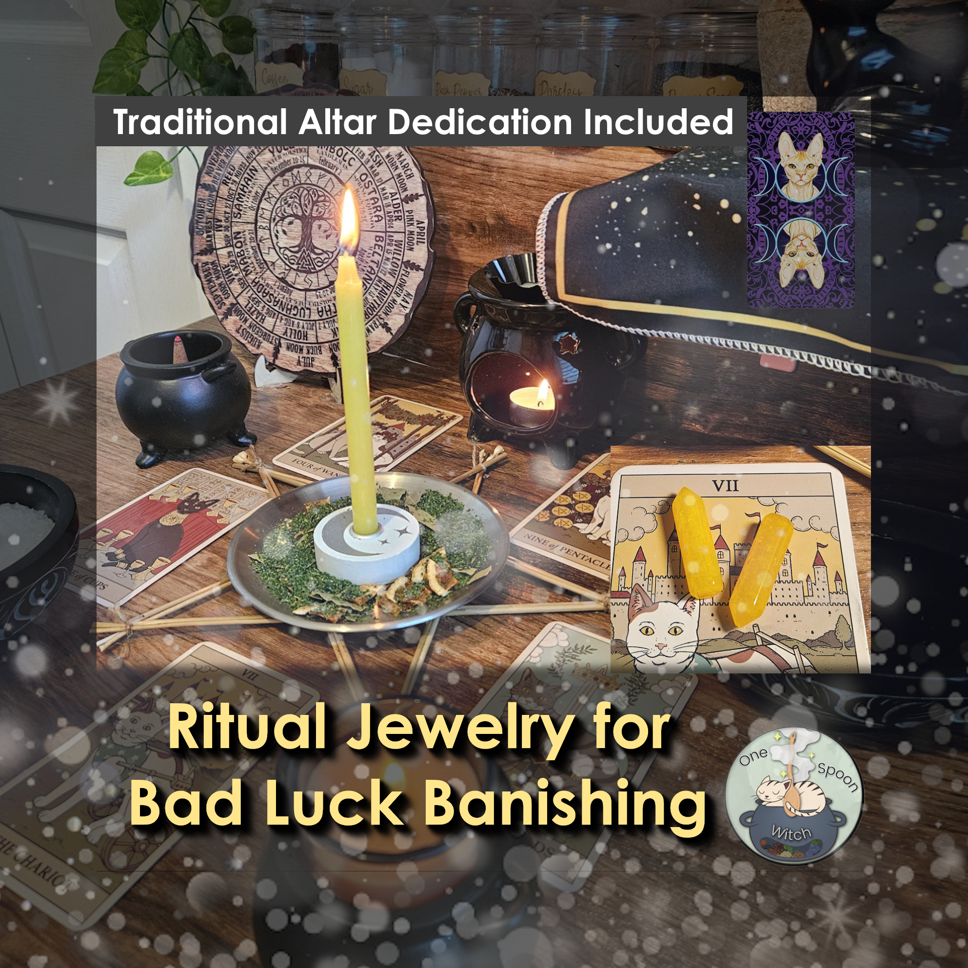 Bad Luck Banishing Ritual Pendant Amulet, Uncrossing Cleansing Talisman, Jewelry