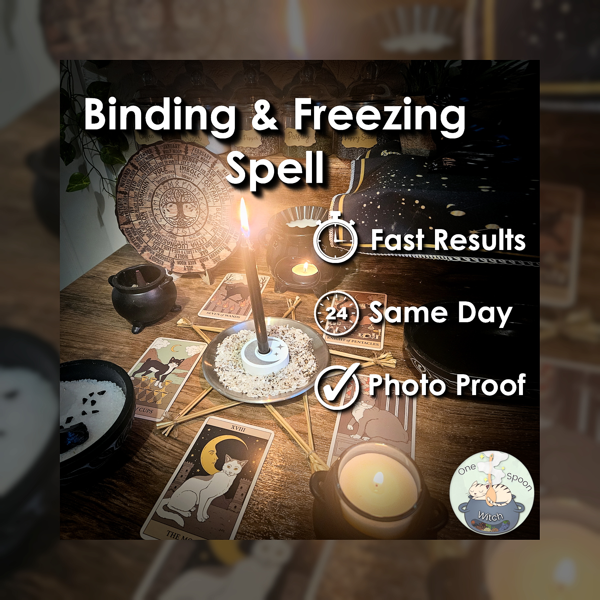 Binding and Freezing Spell - SAME DAY Casting for Cleansing, Defence, Shielding, Justice, & Protection ❄️