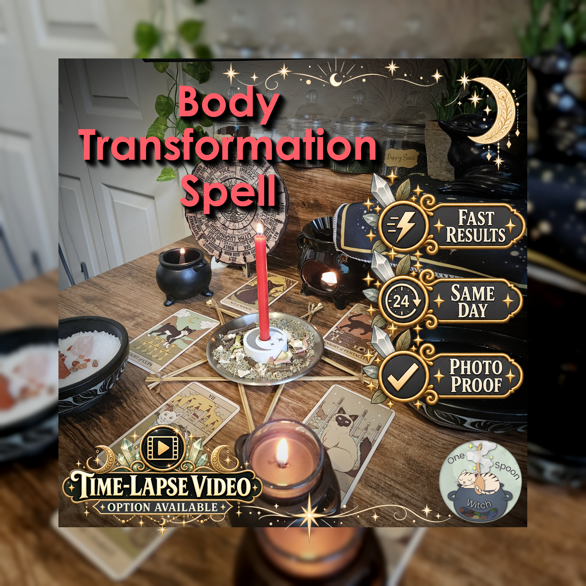 Body Transformation Spell - SAME DAY Casting for Success, Self-Love, Motivation, Confidence, & Weight Changes