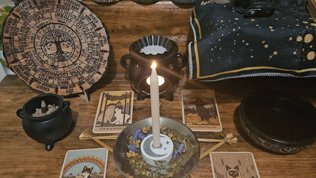 A close-up video showing the same-day ritual and spell casting in progress for the Relaxation and Harmony Spell.