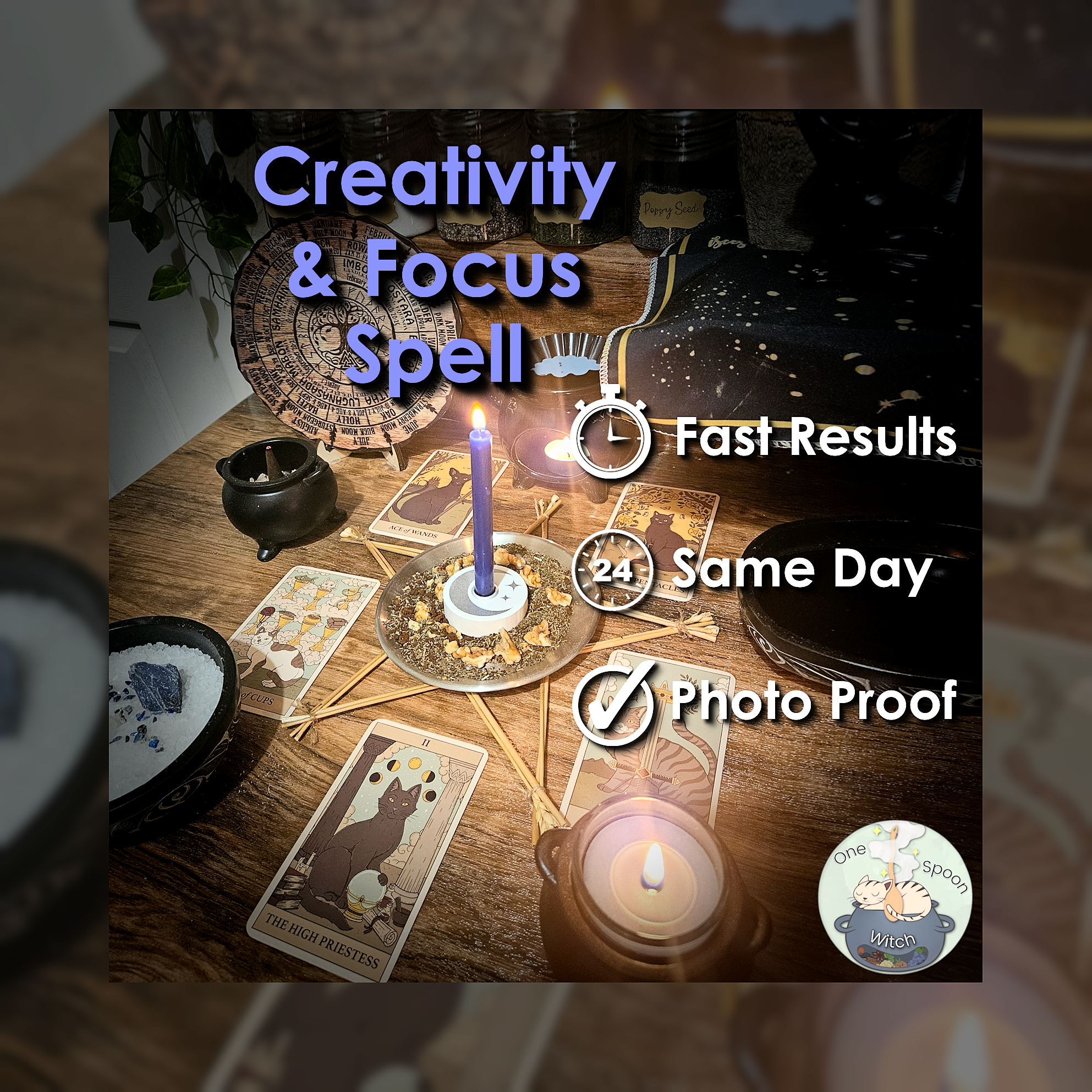 Creativity and Focus Spell - SAME DAY Casting for Motivation, Emotional Energy, Grounding, Clarity, & Balance 🔎