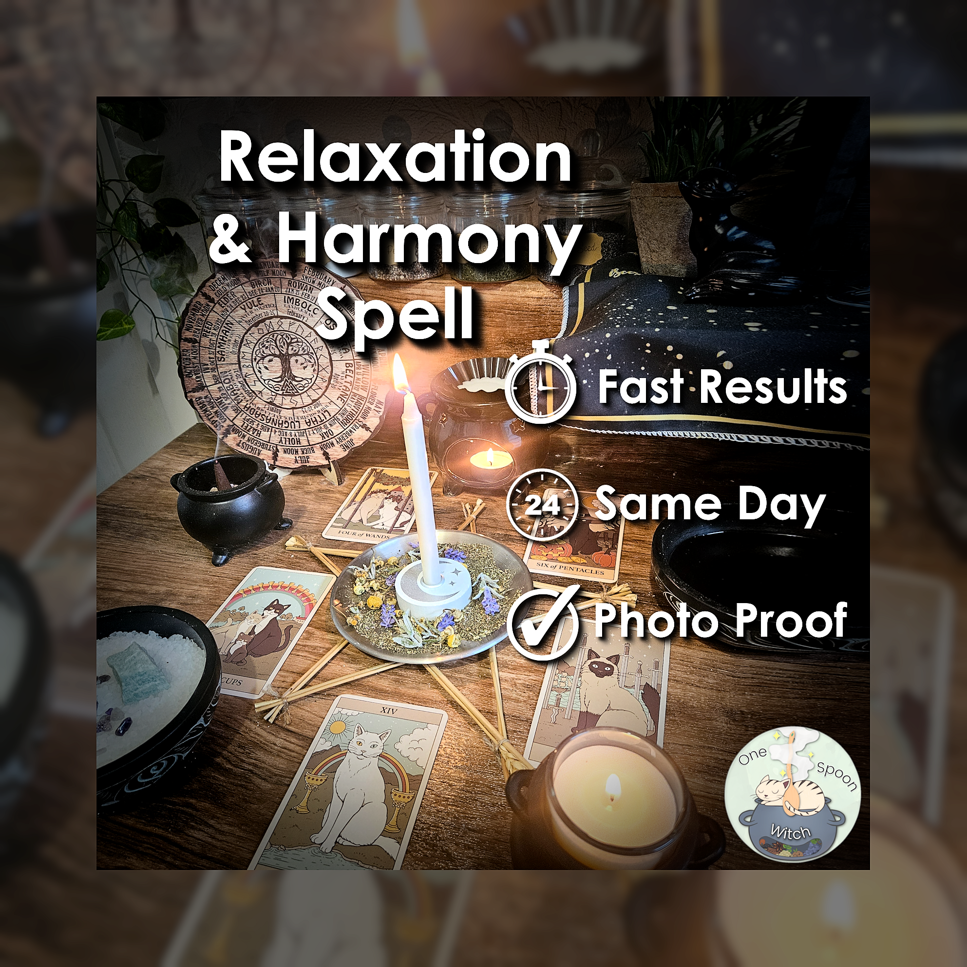Relaxation and Harmony Spell - SAME DAY Casting for Balance, Calming, Contentment, Peace, & Grounding 🤍