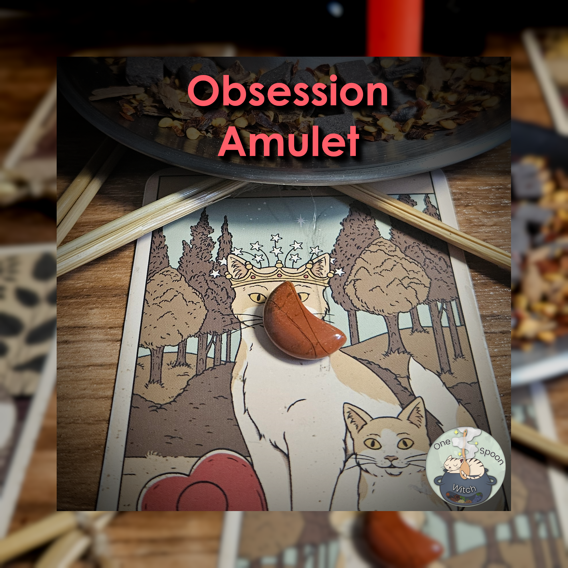 Ritually Bound Obsession Amulet - Magnet for Attraction, Sensuality, Connection, Chemistry (Red Agate Tiny Moon Crystal Vessel) 💞