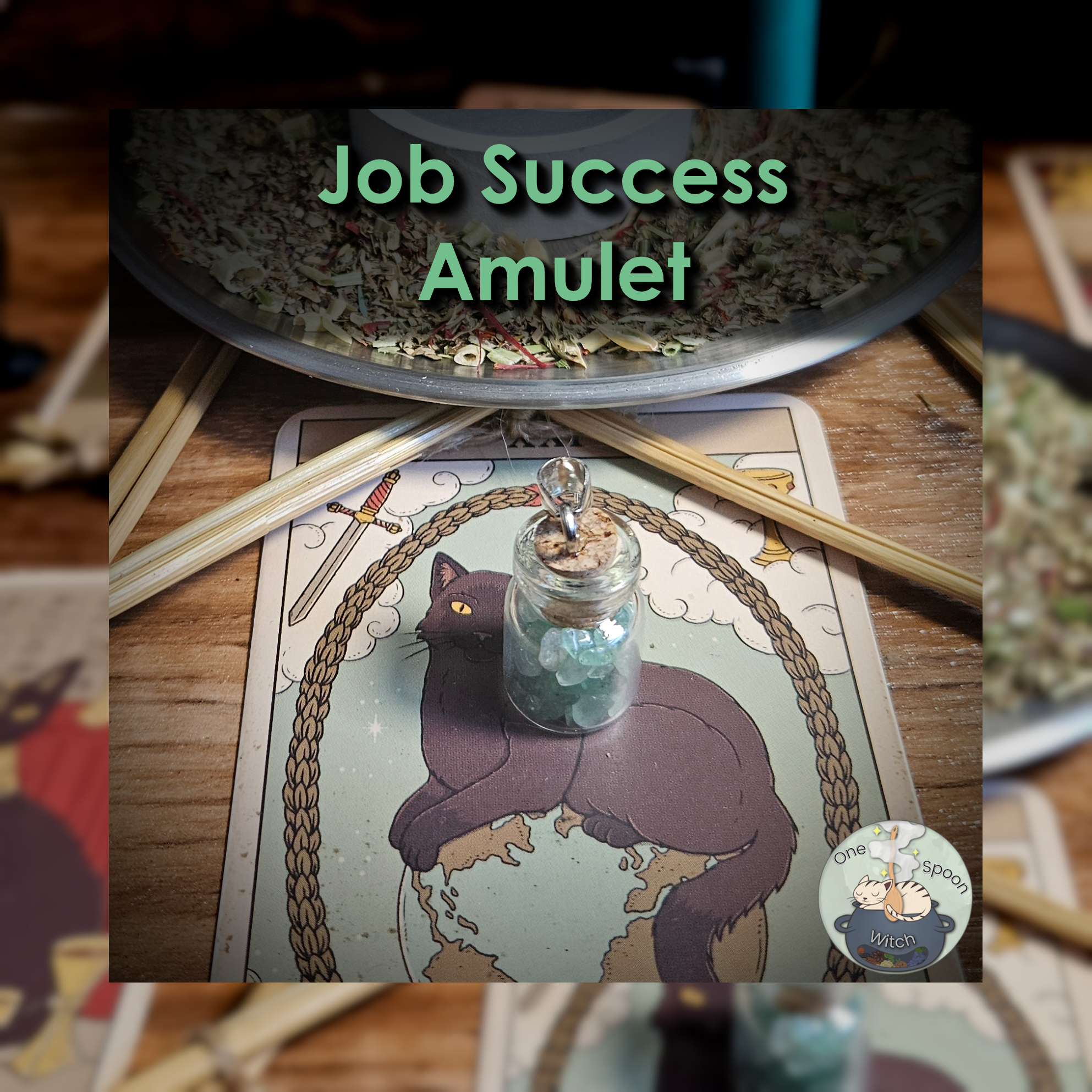 Ritually Bound Job Success Amulet - Magnet for Financial Success, Wealth, Prosperity, Opportunity, Fortune (Tiny Aventurine Crystal Jar Charm Vessel) 💫